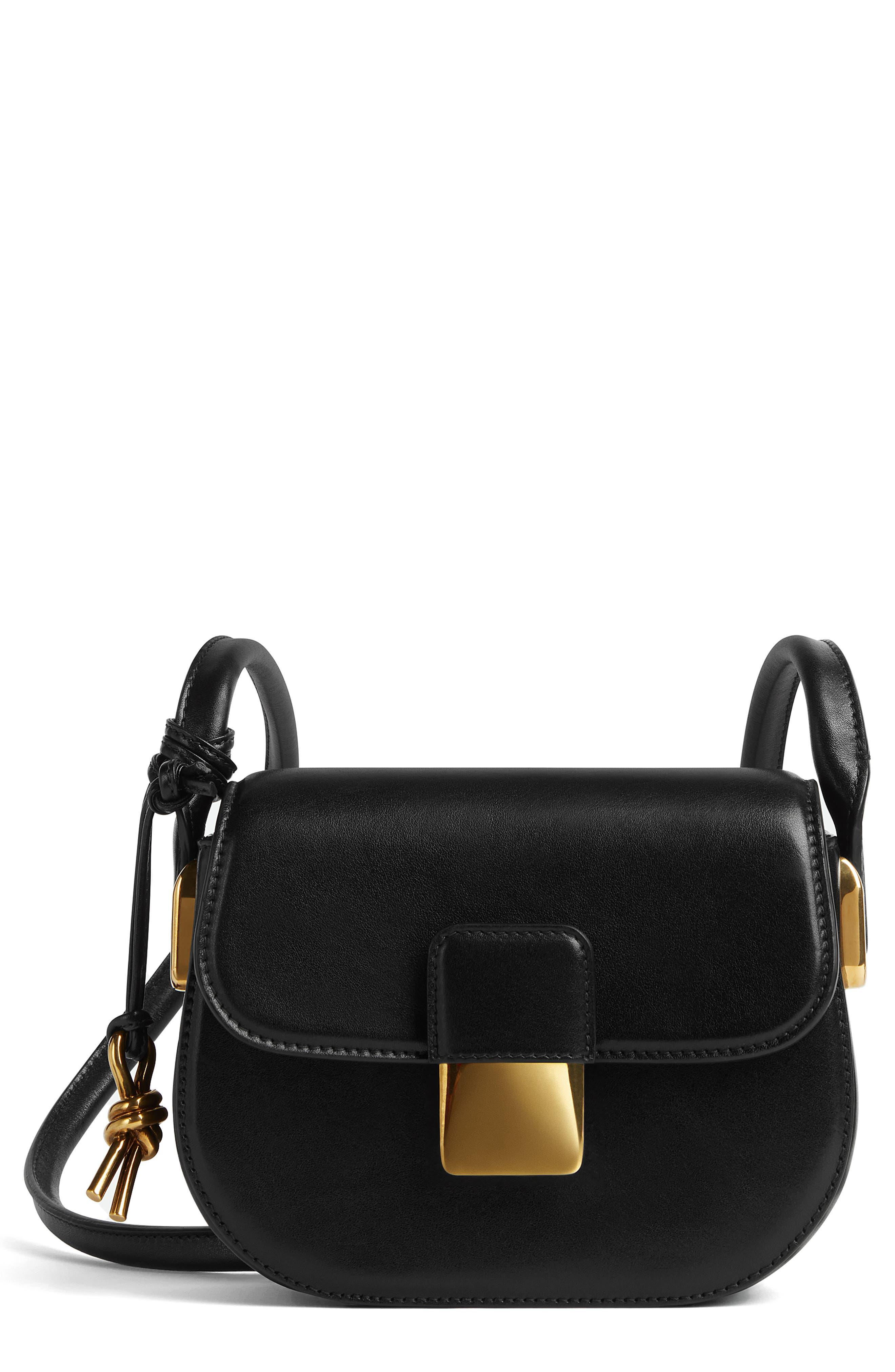 Bottega Veneta Mini Loop Bag in Black & M Brass