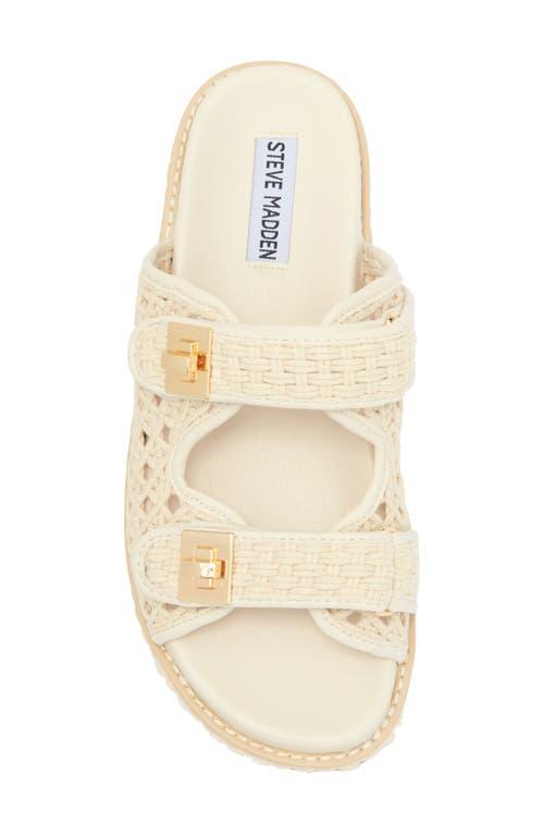 Steve Madden Bigschmona Platform Slide Sandal in Natural | Lyst