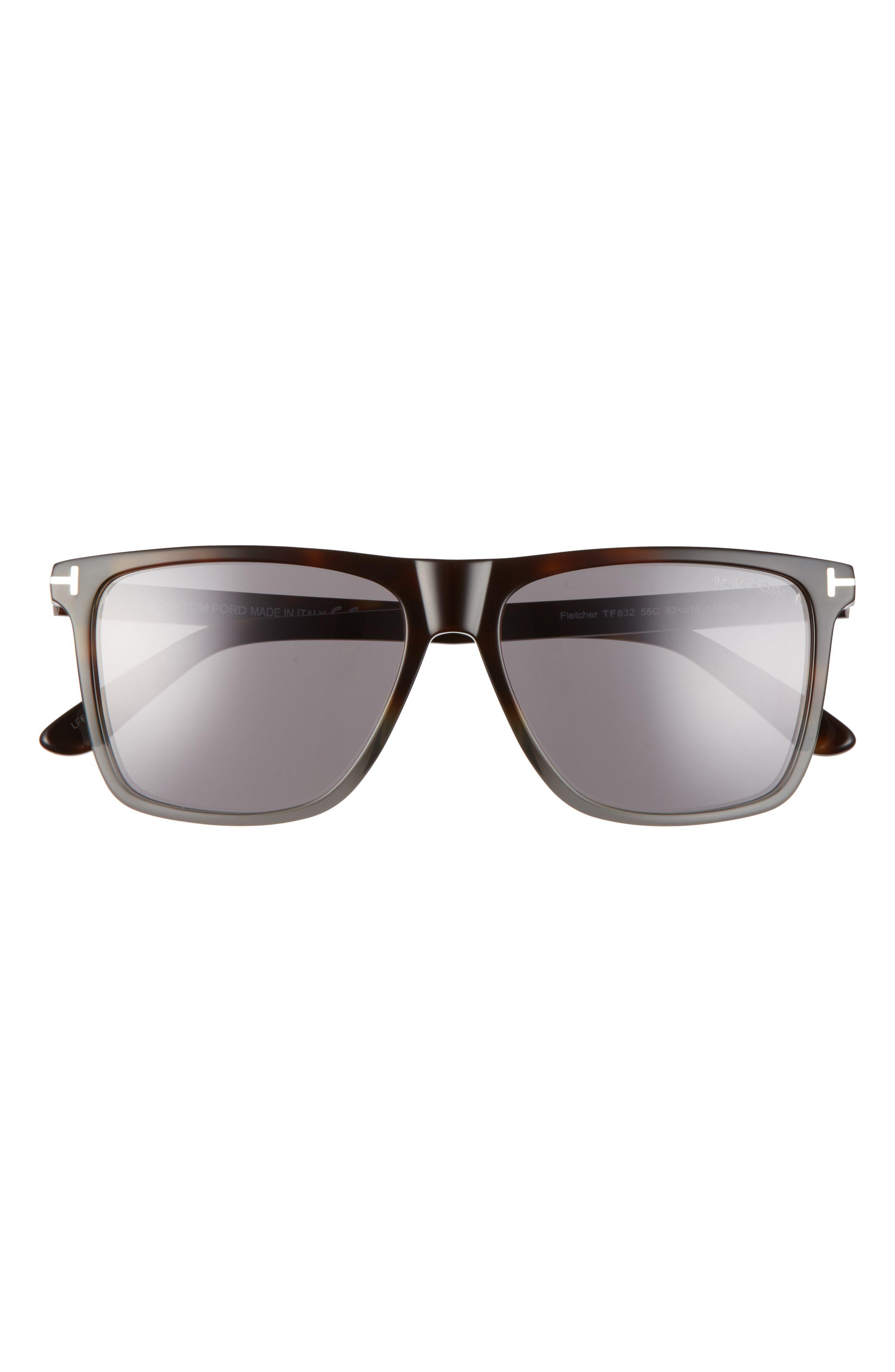 Tom Ford Men's Polarized River Square Sunglasses, 57mm
