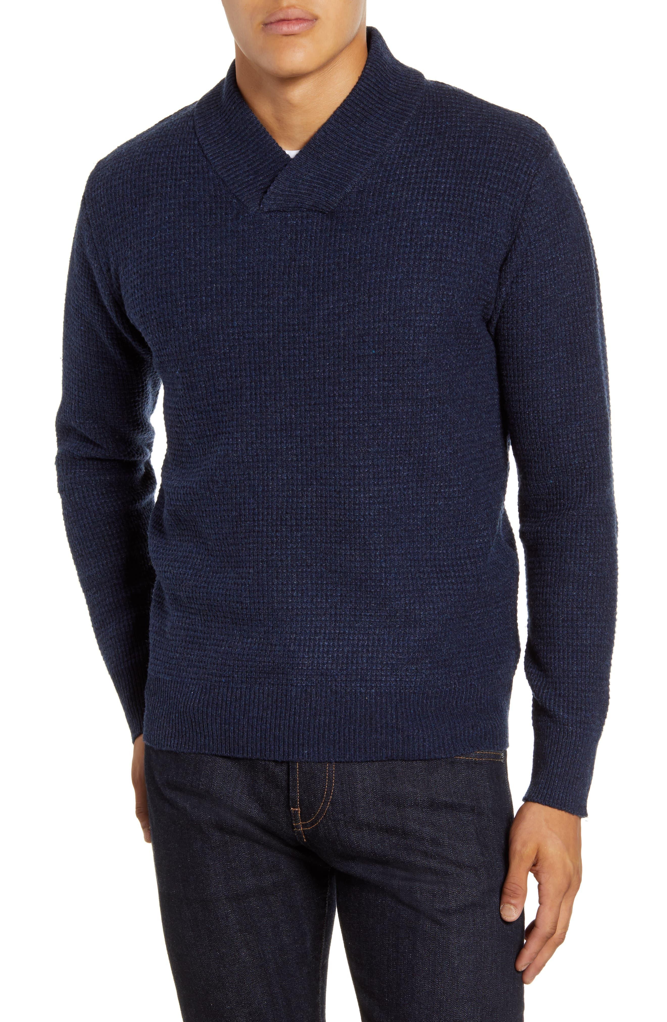 Schott Nyc Waffle Knit Thermal Wool Blend Pullover in Navy (Blue) for ...