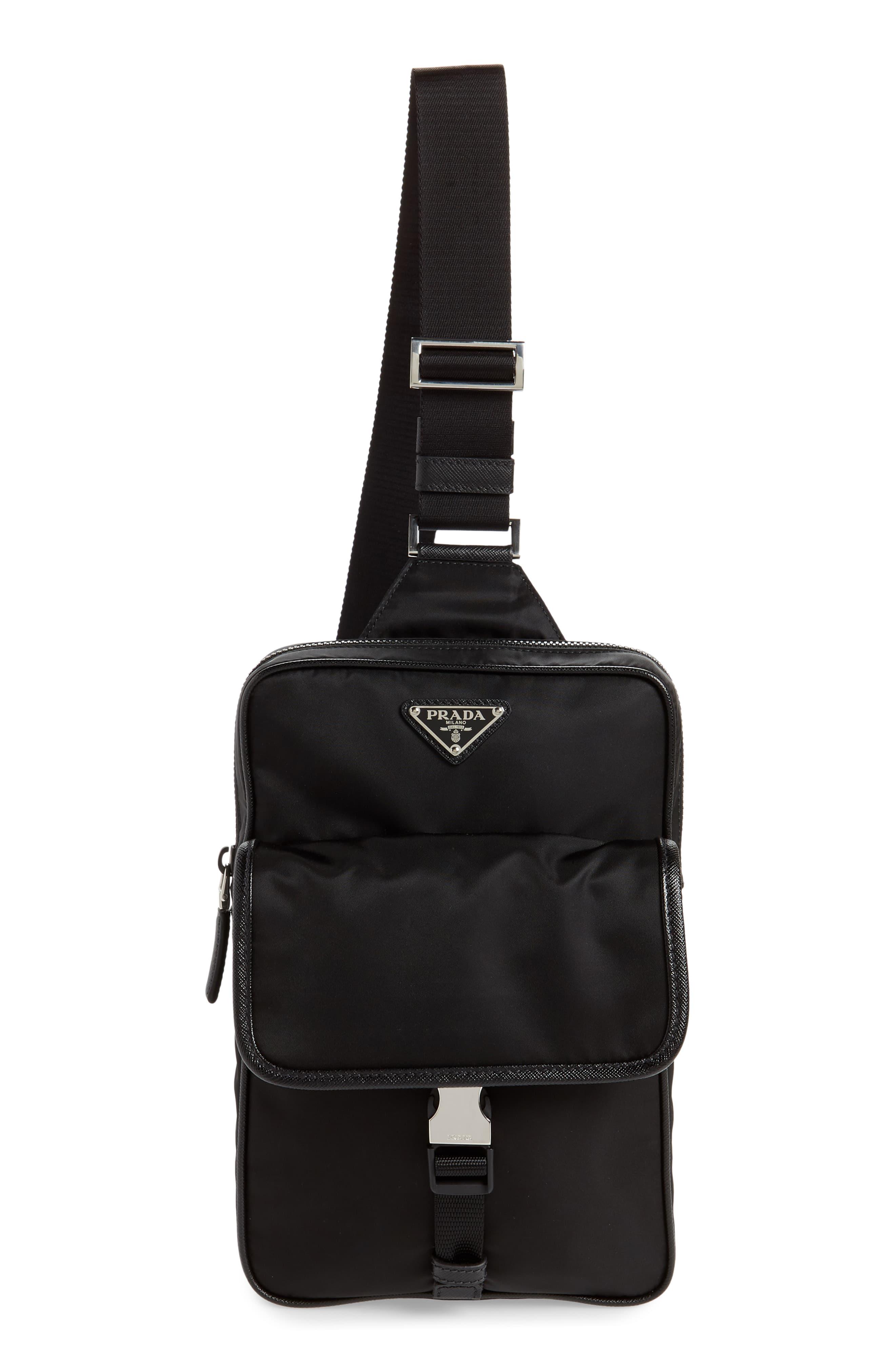 Prada Synthetic Medium Nylon Sling Bag in Nero (Black) for Men - Lyst