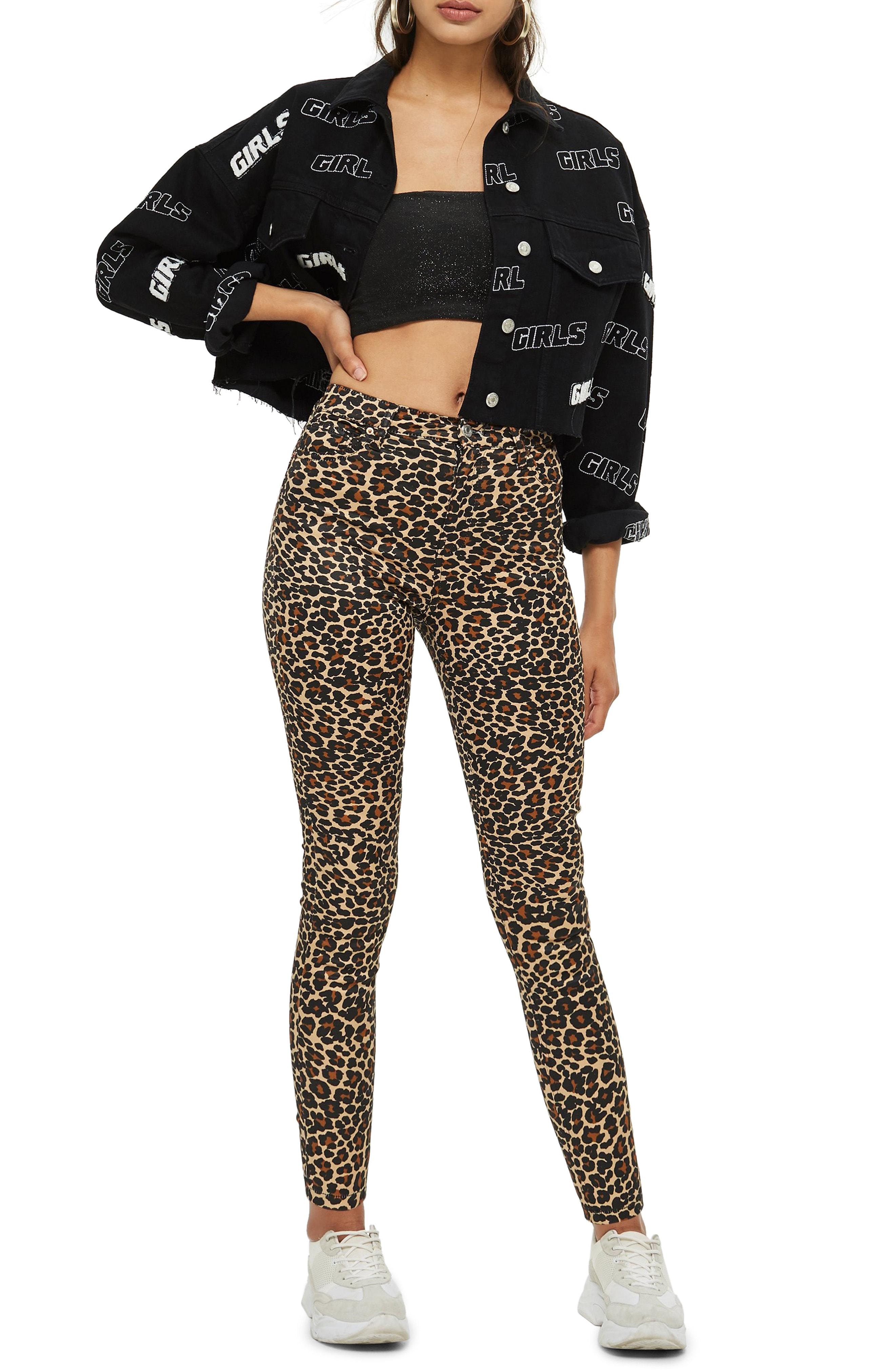 leopard jeans