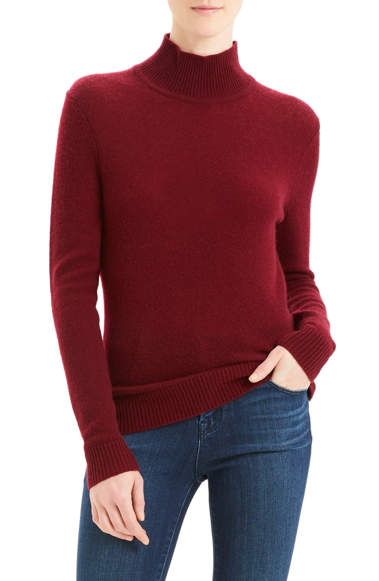 Theory Turtleneck Cashmere Sweater in Deep Cherry (Red) Lyst