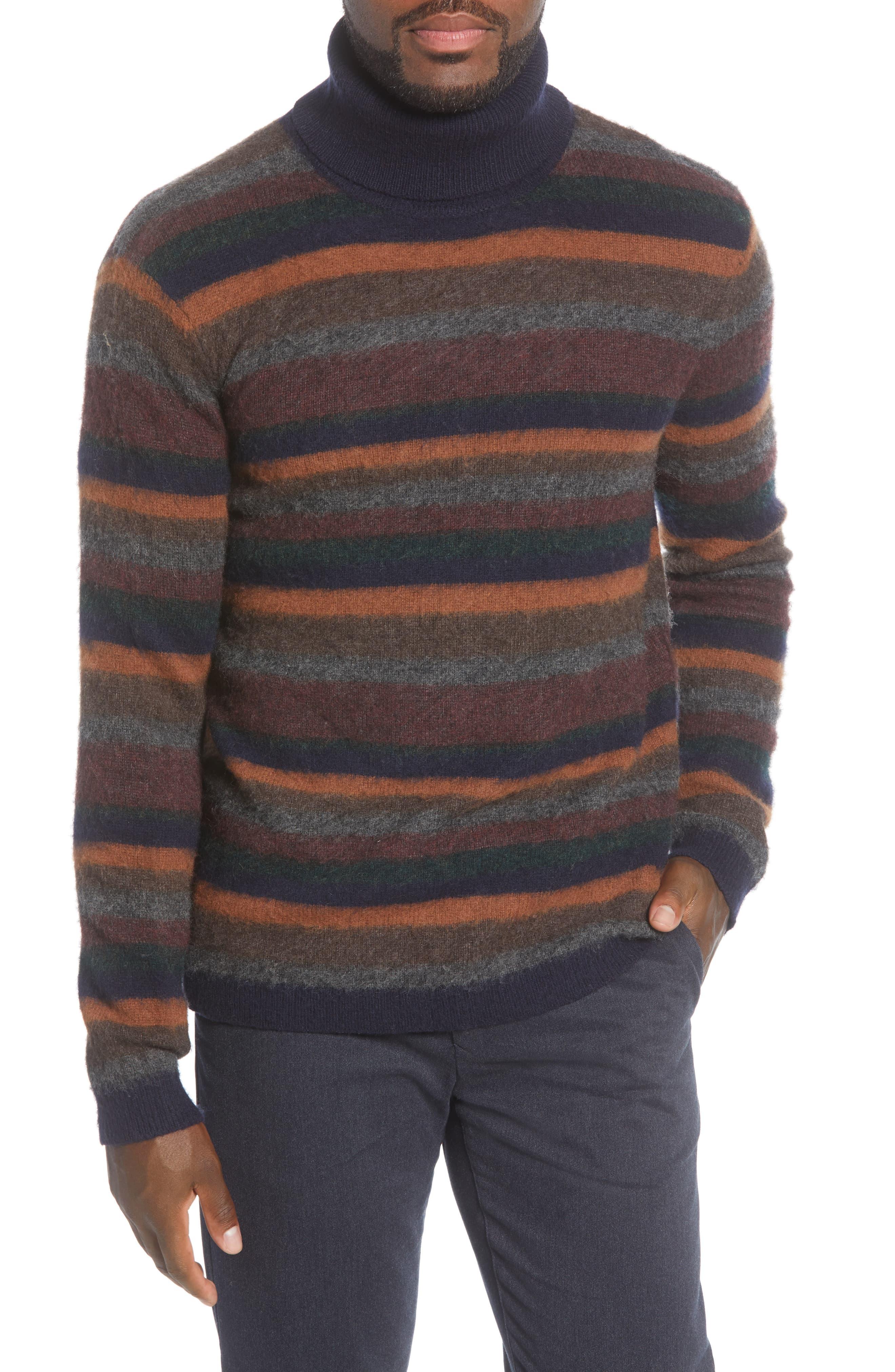 Nn07 John 6352 Slim Fit Stripe Wool Blend Turtleneck Sweater In Gray For Men Lyst Nn07 John 6352 Slim Fit Stripe Wool Blend Turtleneck Sweater In Gray For Men Lyst