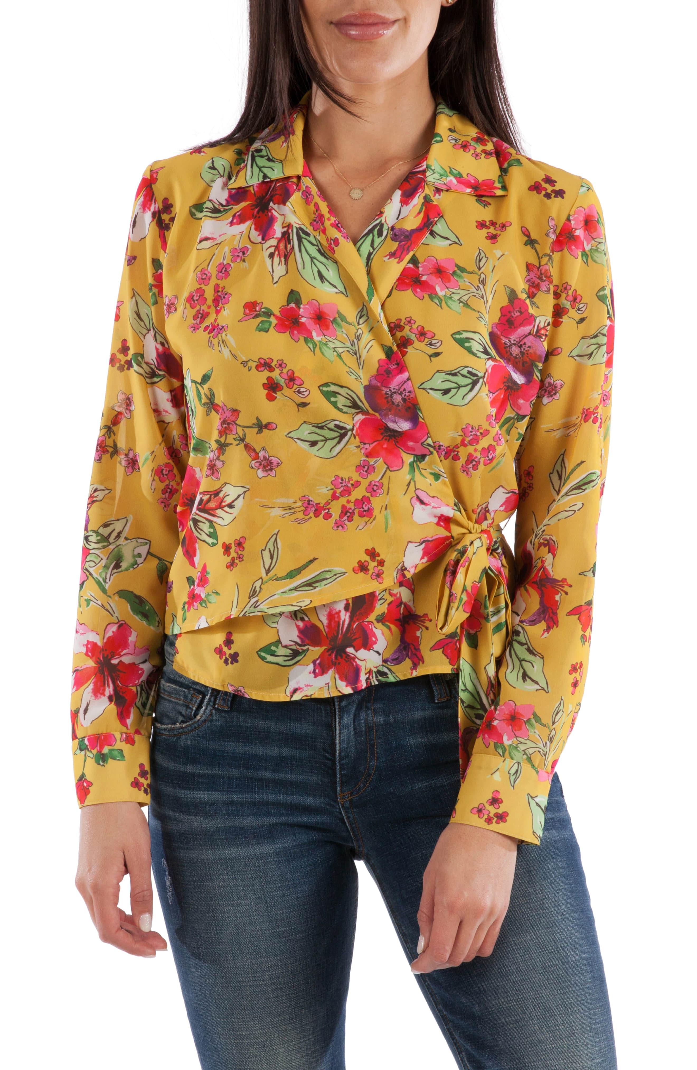 Kut From The Kloth Felicity Floral Wrap Blouse - Lyst