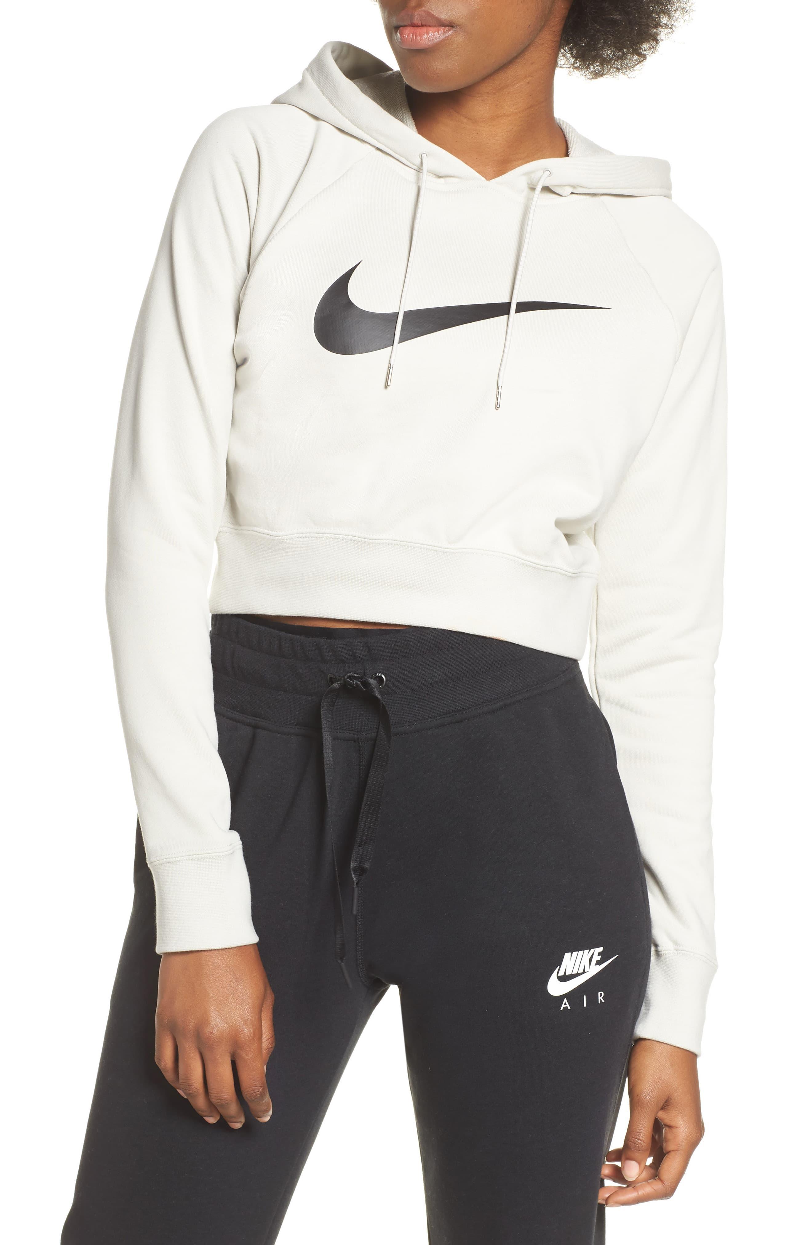 cropped white nike hoodie