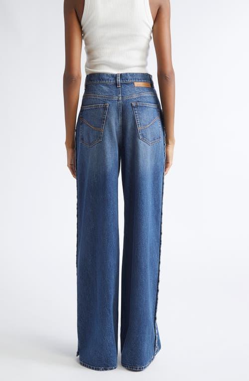 デニム・ジーパン STELLA MCCARTNEY WIDE-LEG JEANS WITH CONTRASTING PANELS Stella McCartney Wide-Leg Jeans With Contrasting Panels in
