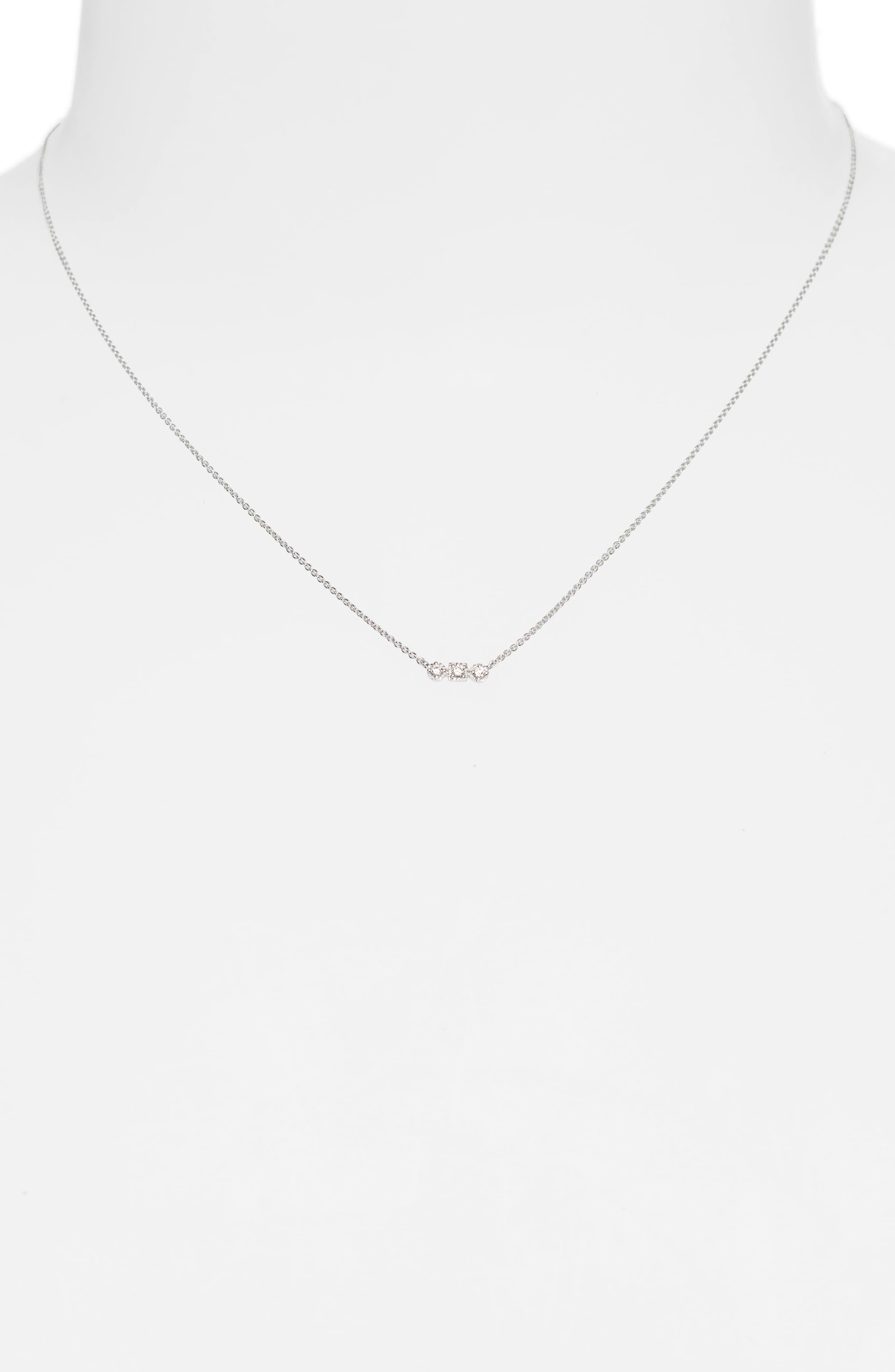 3 diamond horizontal necklace