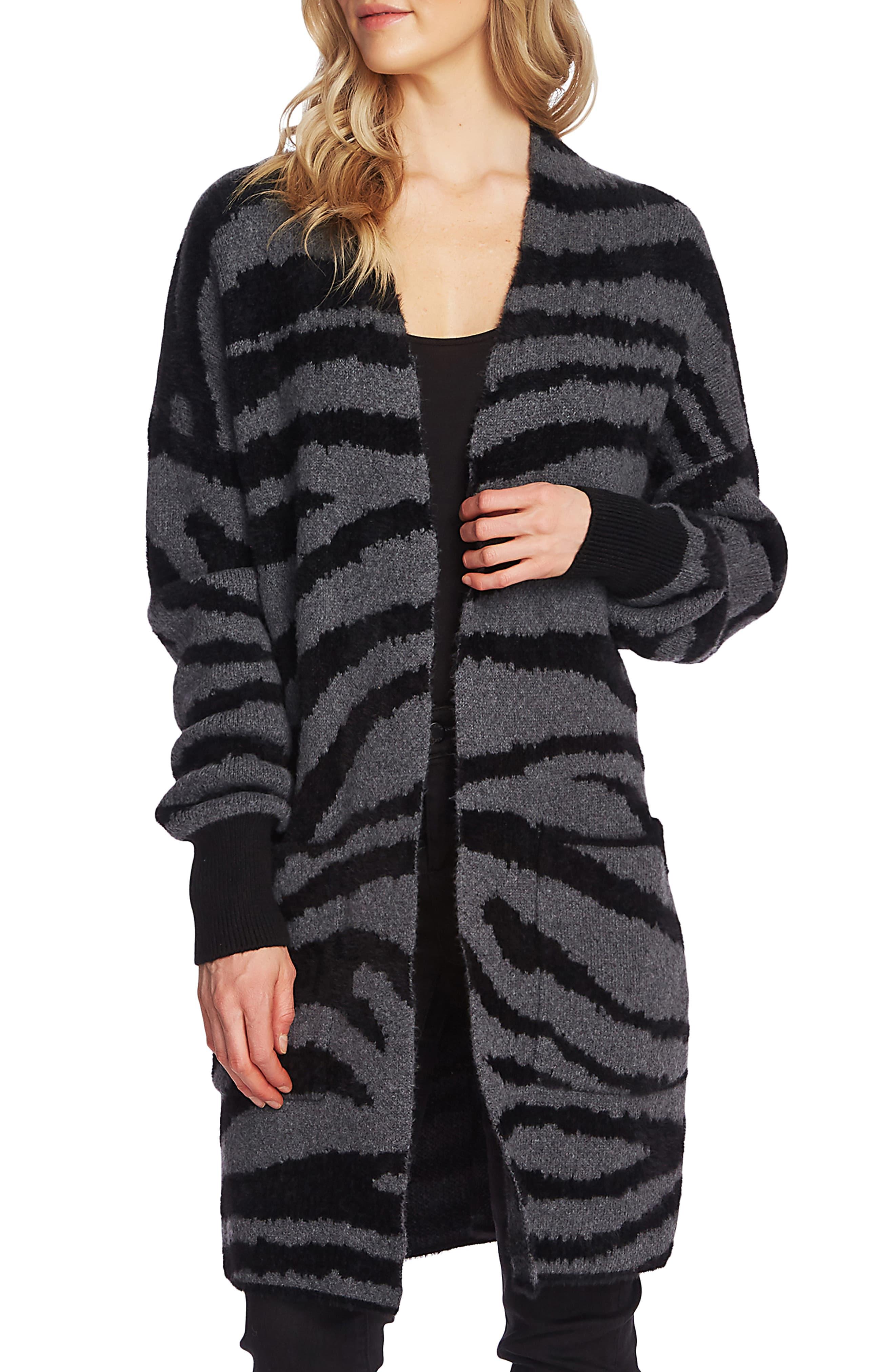 vince camuto zebra cardigan