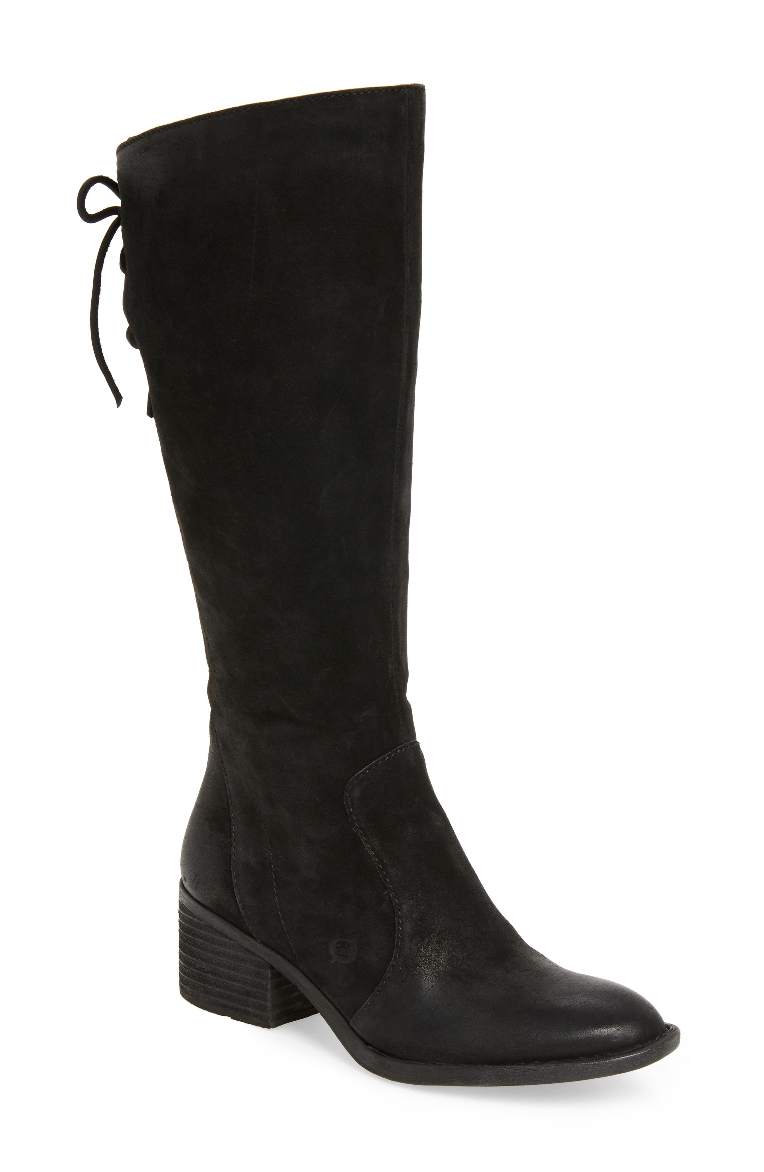 justin leather high heel knee boot