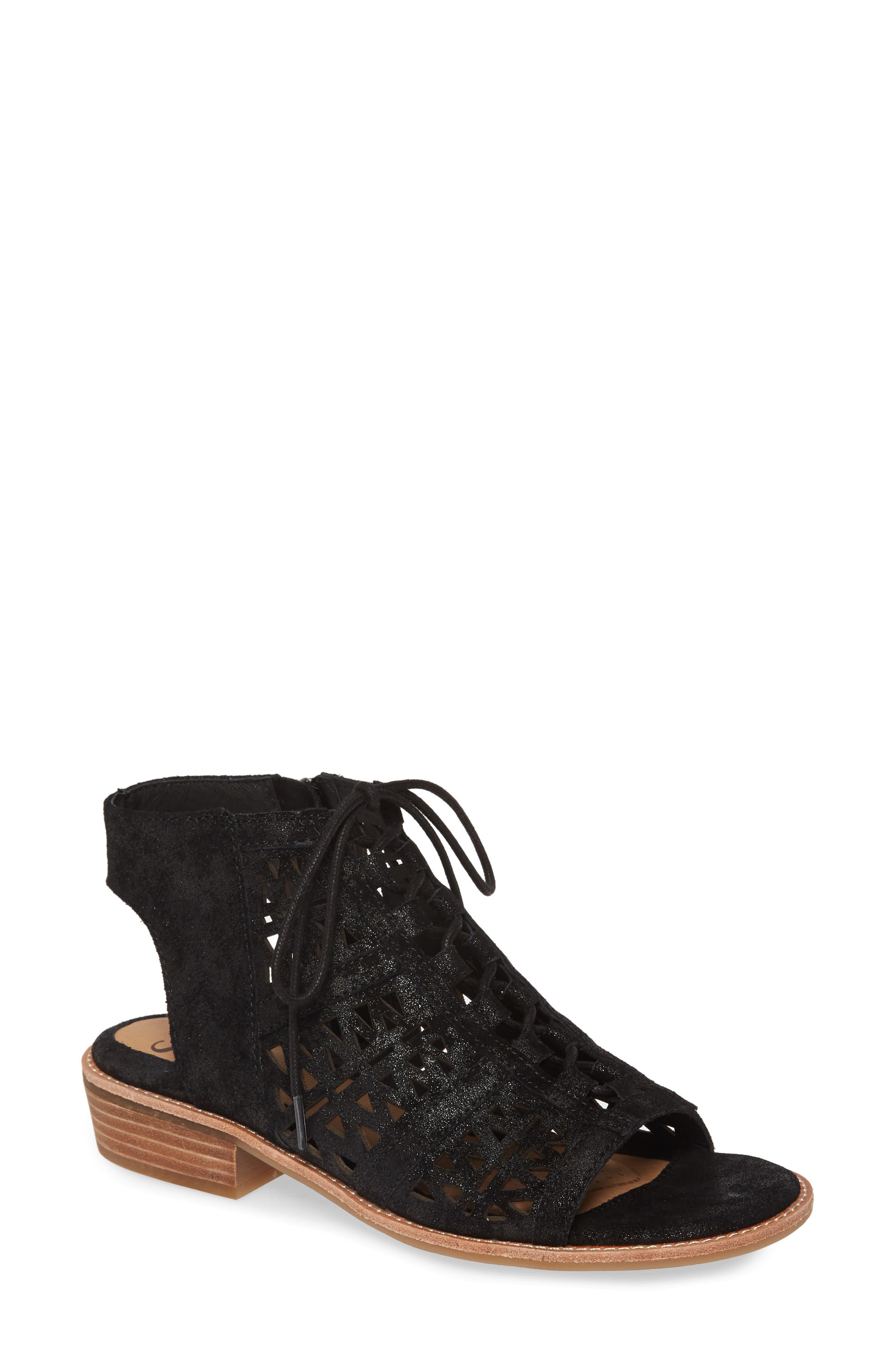 SÃ¶fft SÃ¶fft Nora Ghillie Sandal in Black Leather (Black) - Lyst