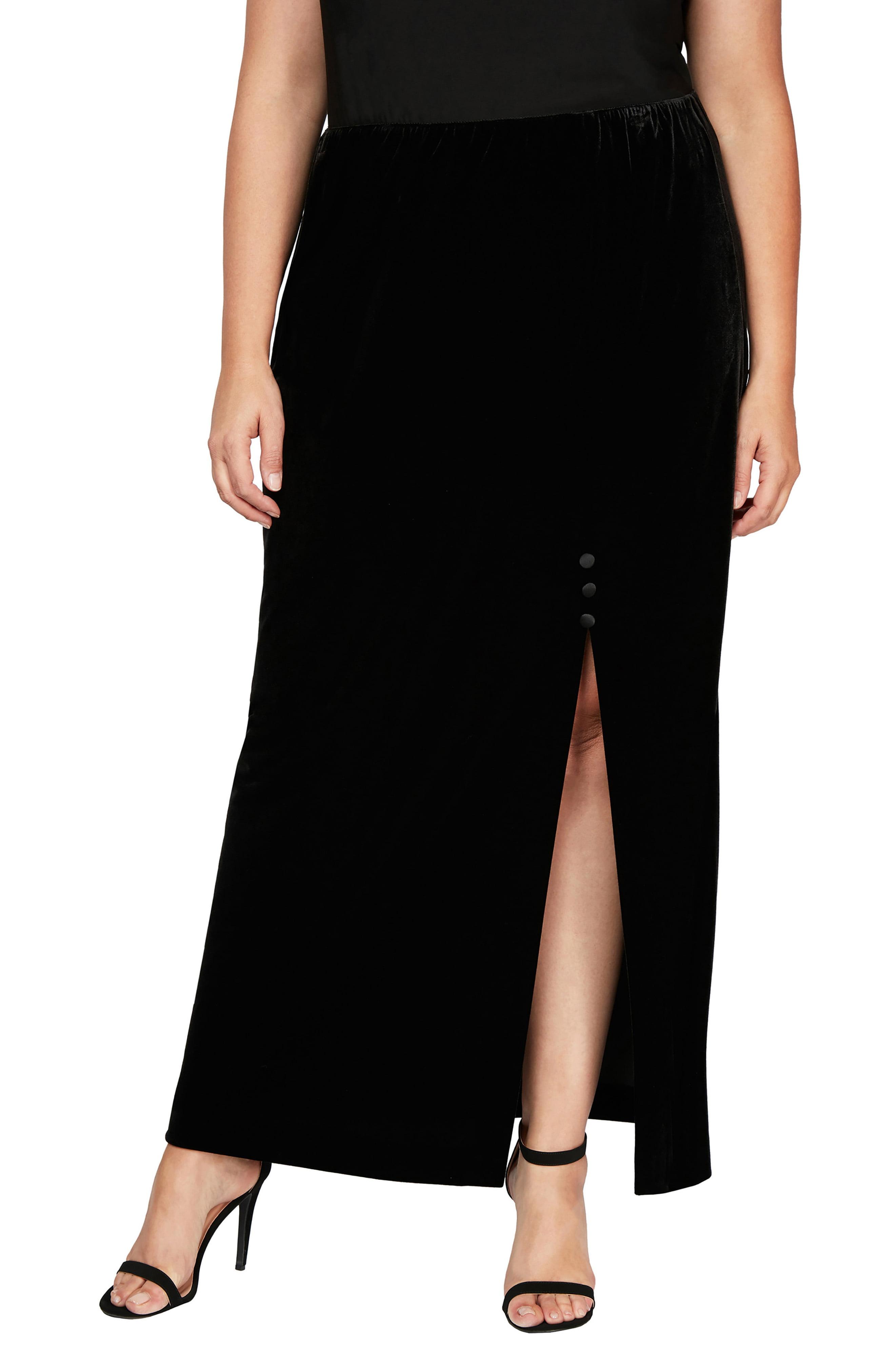 alex evenings velvet skirt