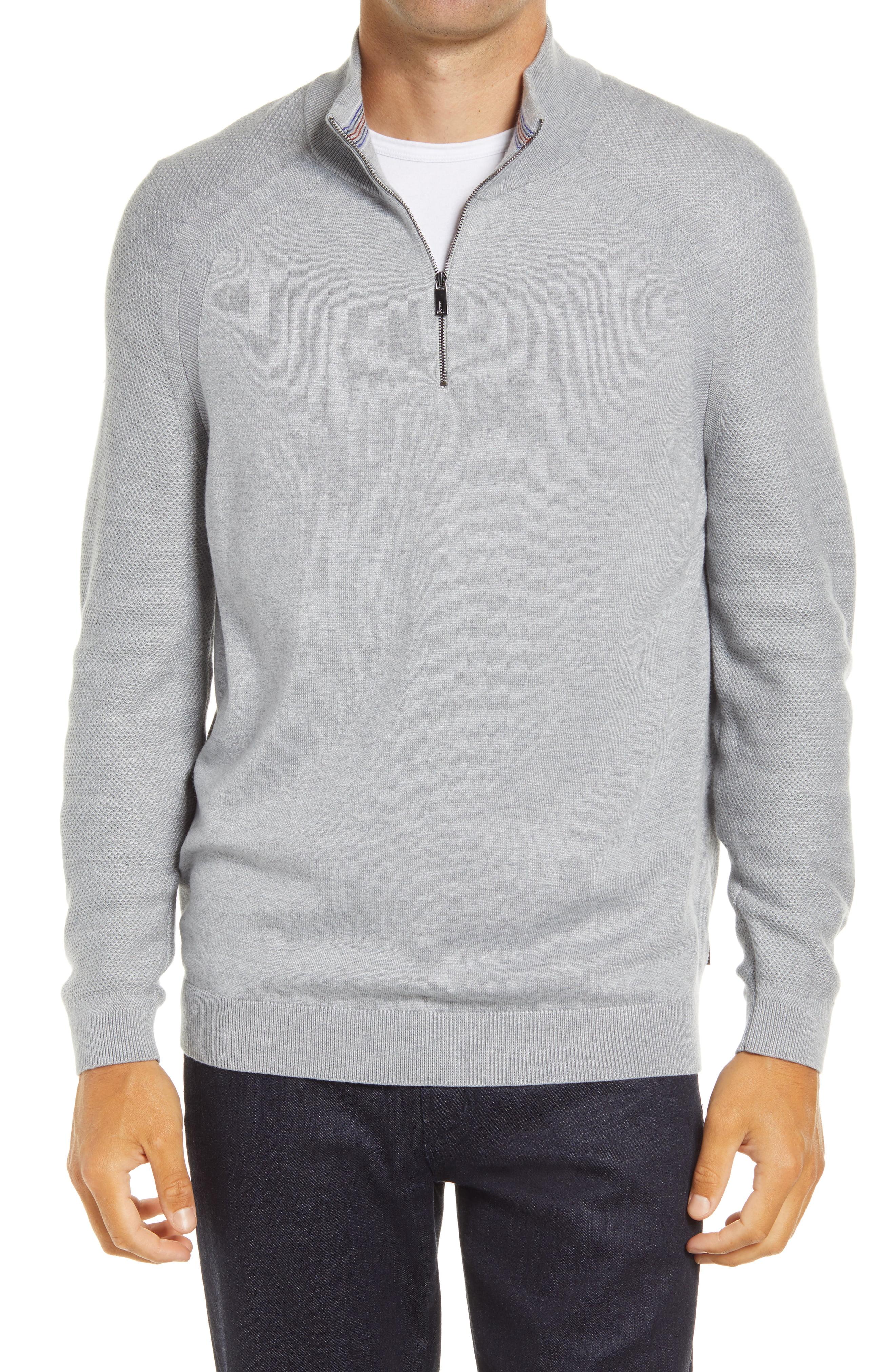 light grey quarter zip