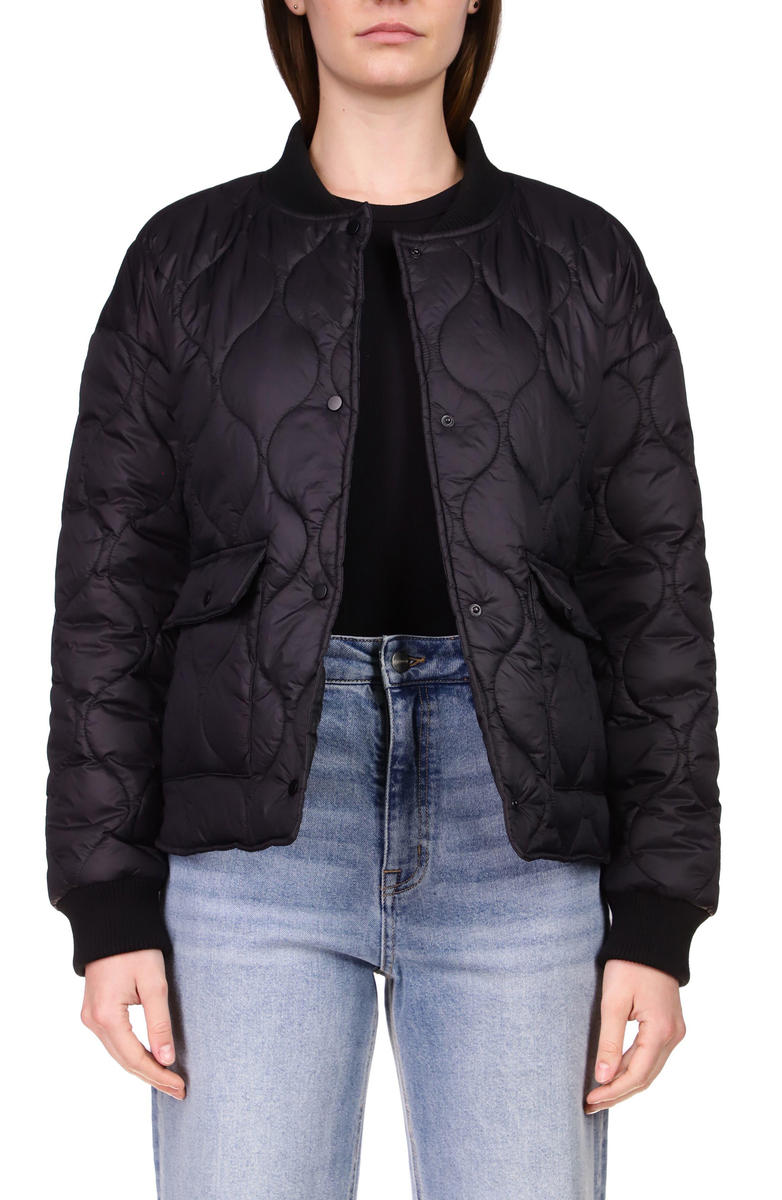 Sanctuary Vancouver Quilted Bomber Jacket in Black Lyst