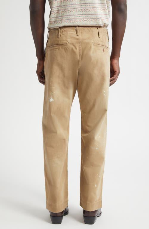 Ralph Lauren Distressed Paint Splatter Field Chinos in Natural for