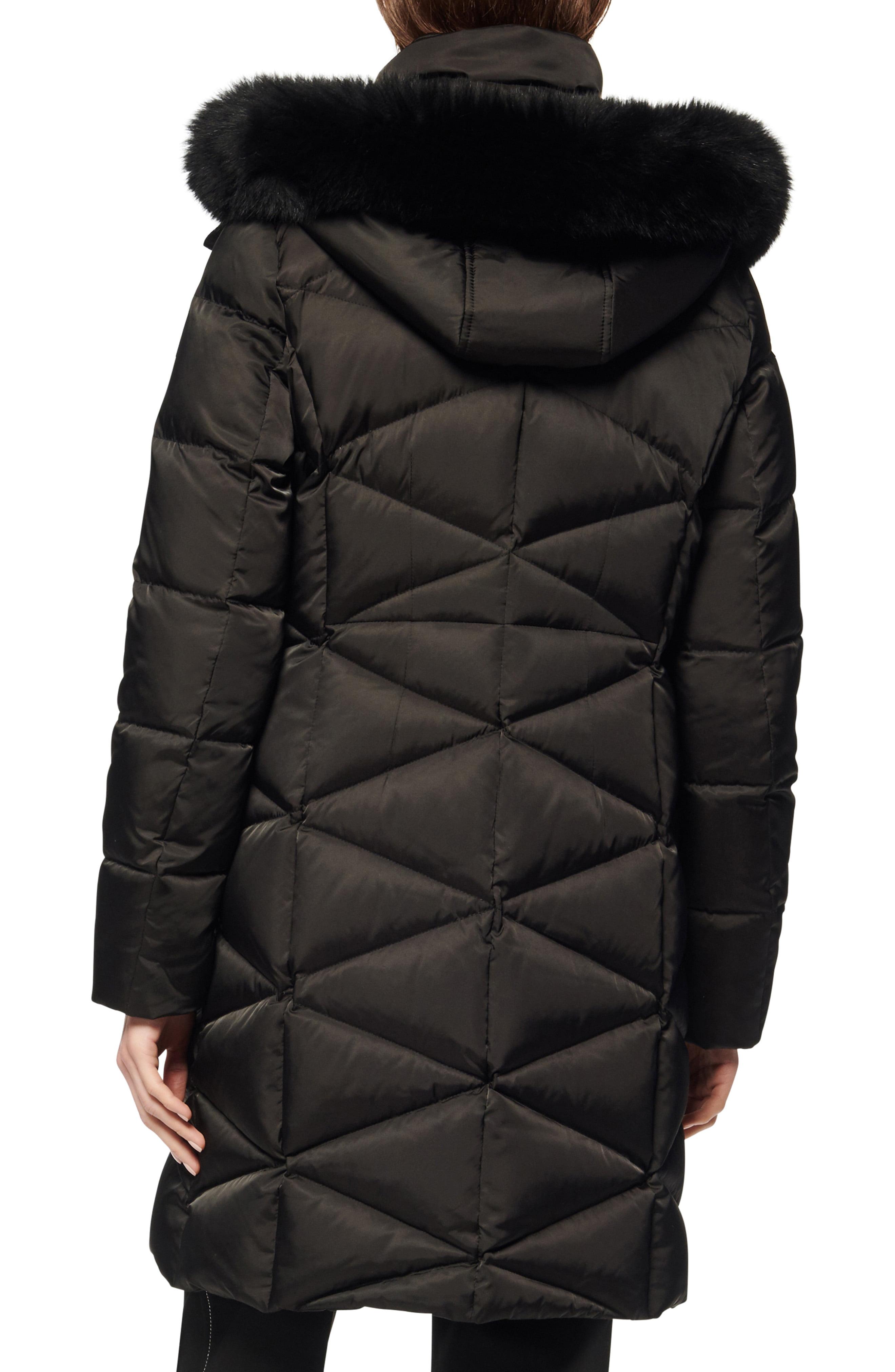 andrew marc fur trim puffer coat