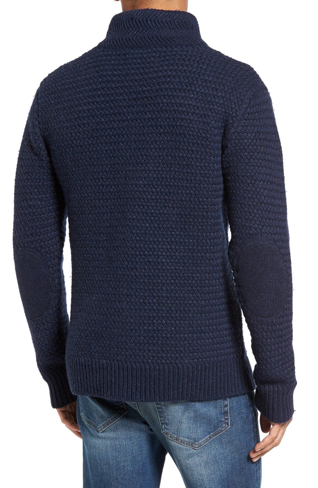 Schott Nyc Wool Military Henley Sweater in Navy (Blue) for Men - Lyst