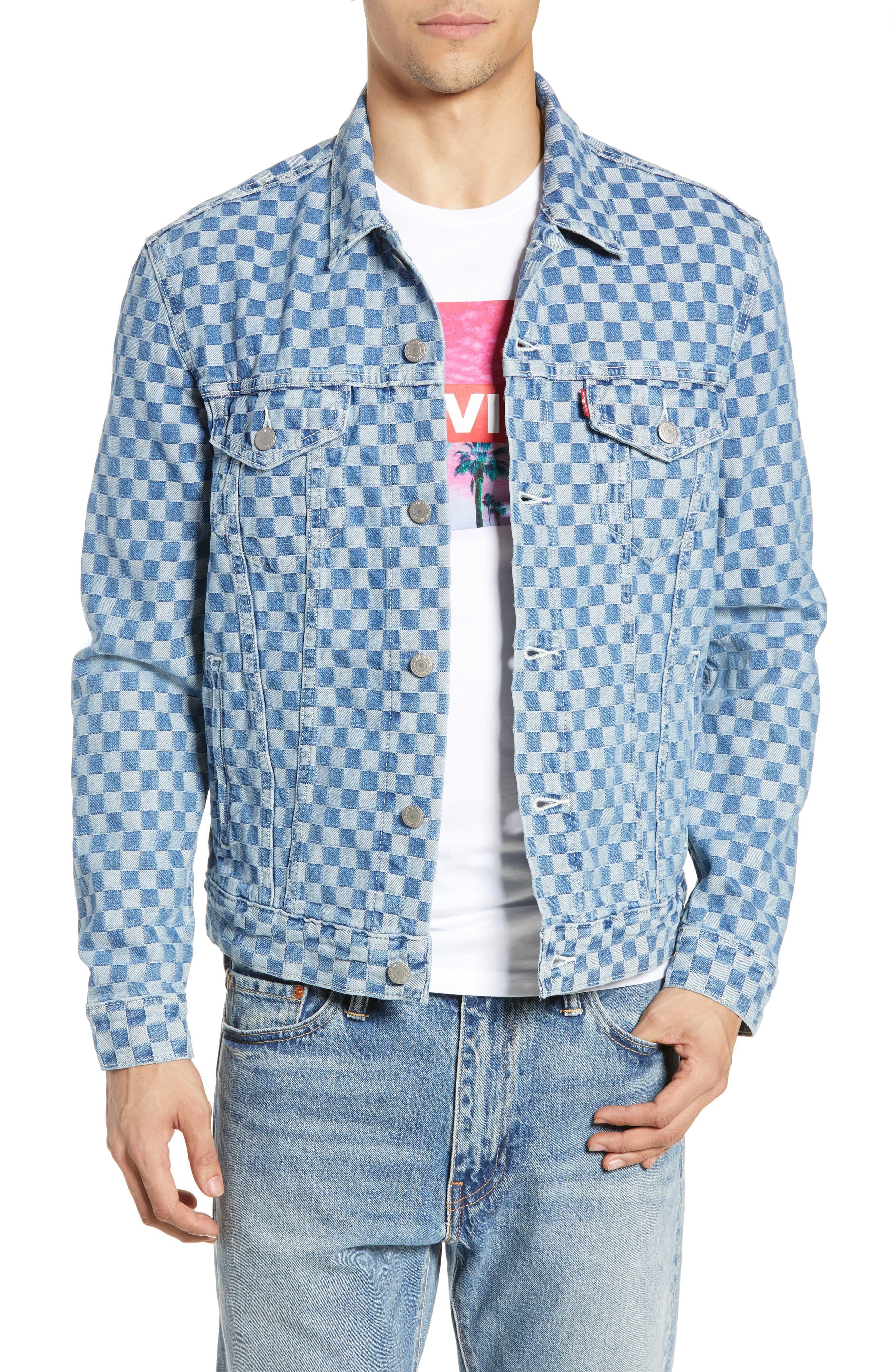 Levis checkered clearance denim jacket