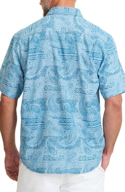 blue bandana dress shirt Non-Iron Cotton Bandana Dress Shirt With Contrast Trim main image 0
