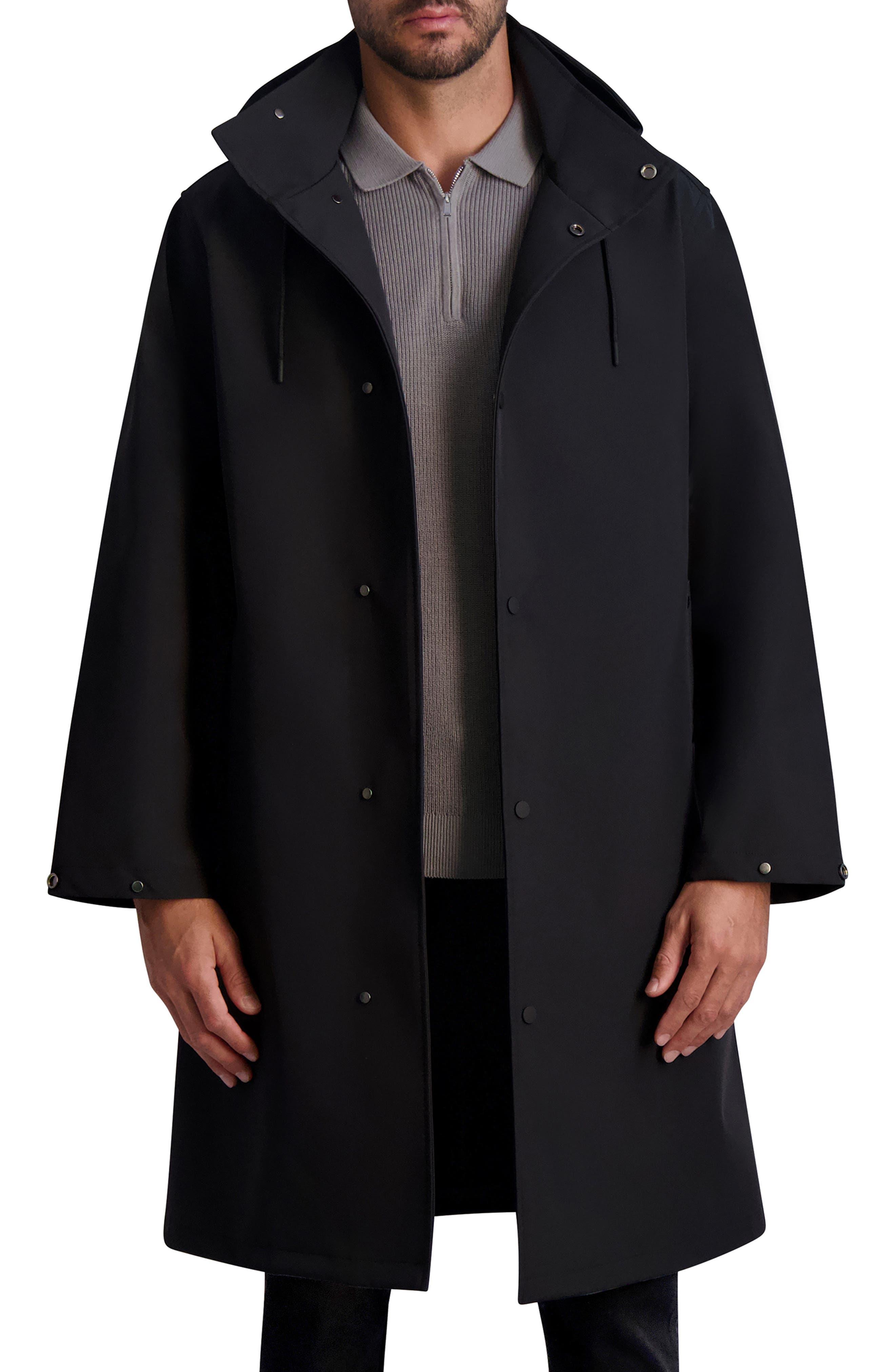 Karl Lagerfeld Lightweight Oversize Coat in Black for Men | Lyst