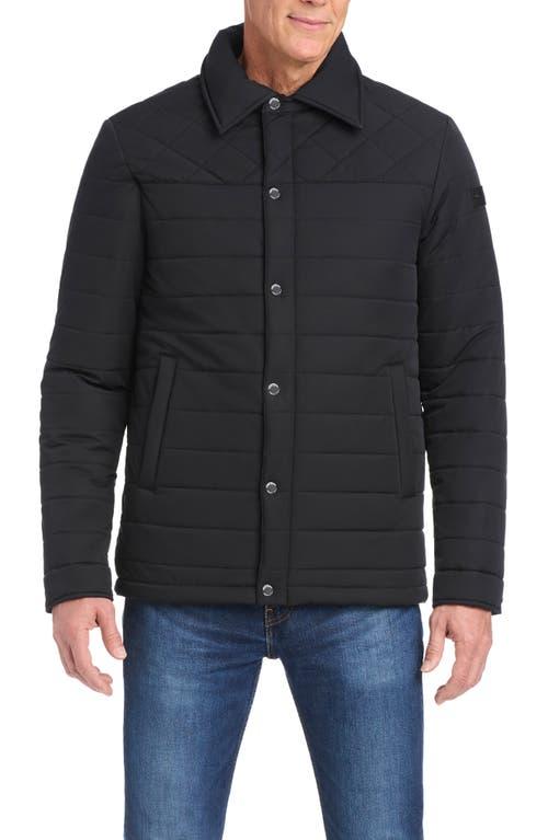 Vince Camuto Quilted Shirt Jacket in Black for Men Lyst