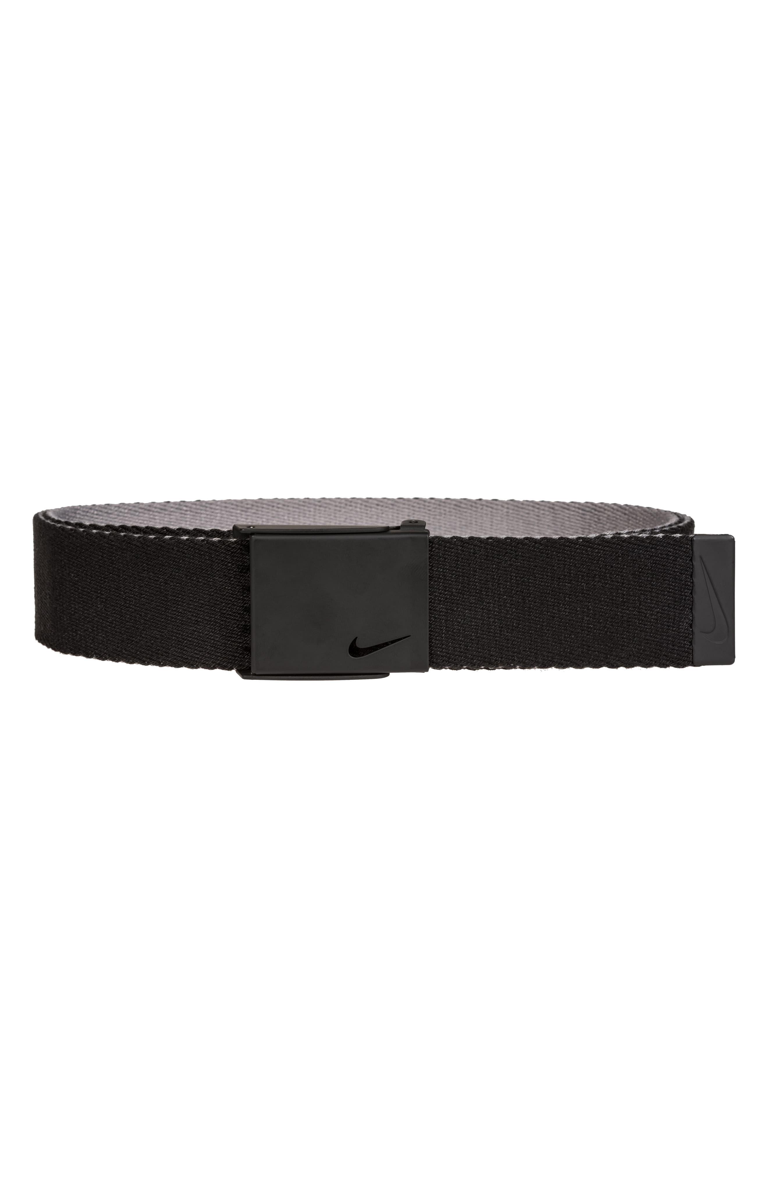 Nike Cotton Essentials Reversible Webbed Belt in Black/ Charcoal (Black ...
