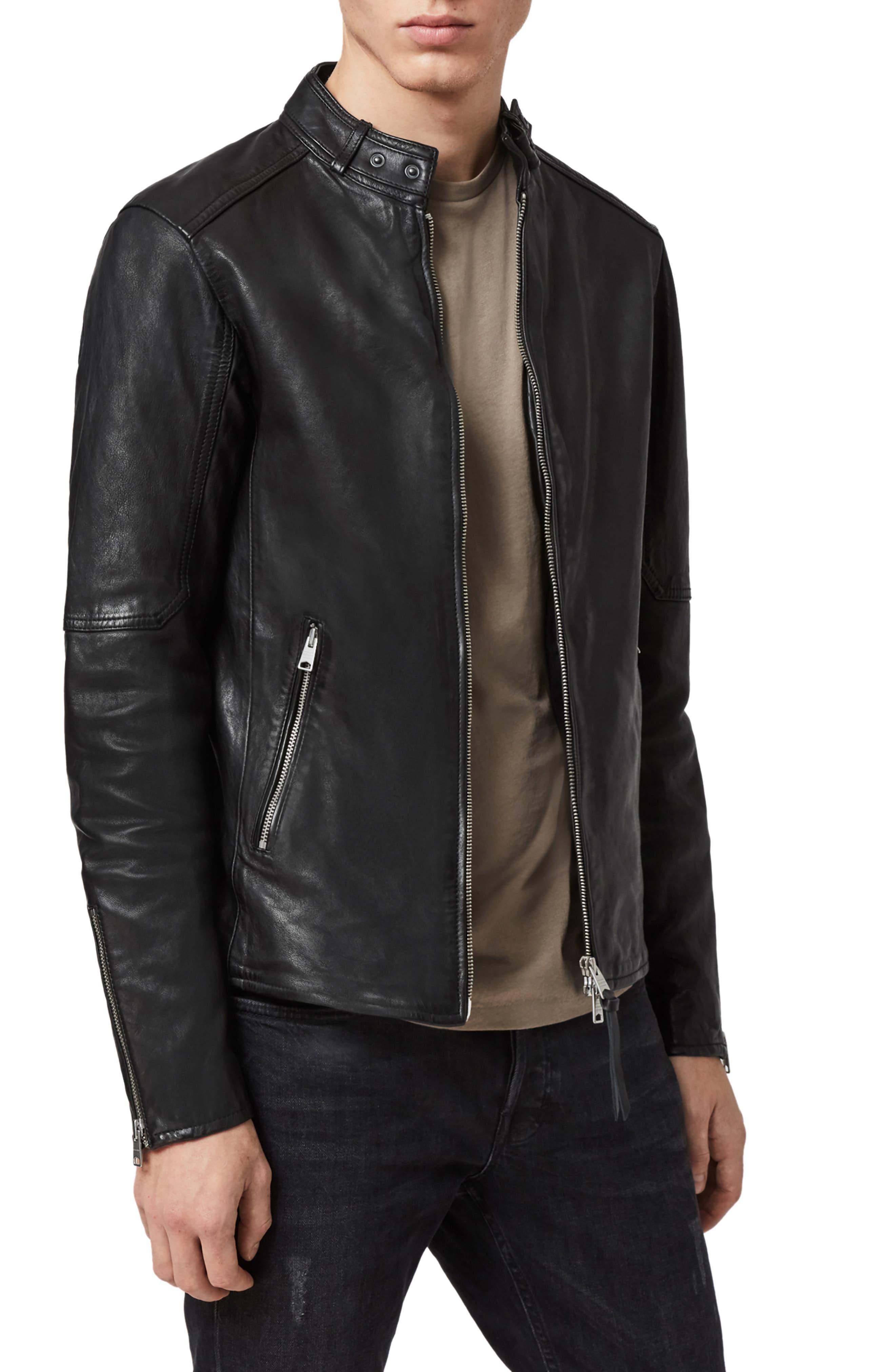 AllSaints Cora Leather Jacket in Black for Men   Lyst