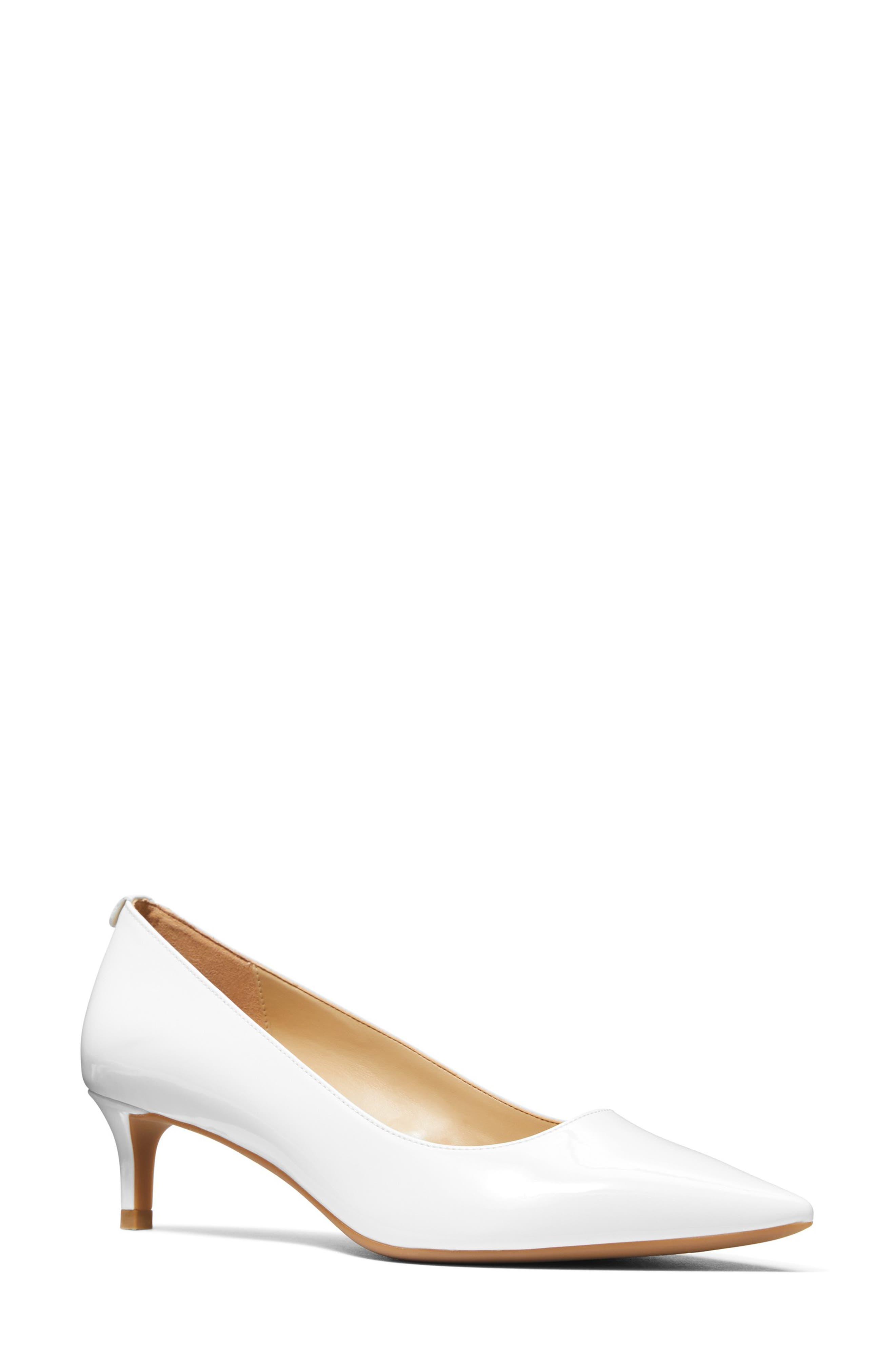 Michael Michael Kors Alina Flex Pointed Toe Kitten Heel Pump In Natural 