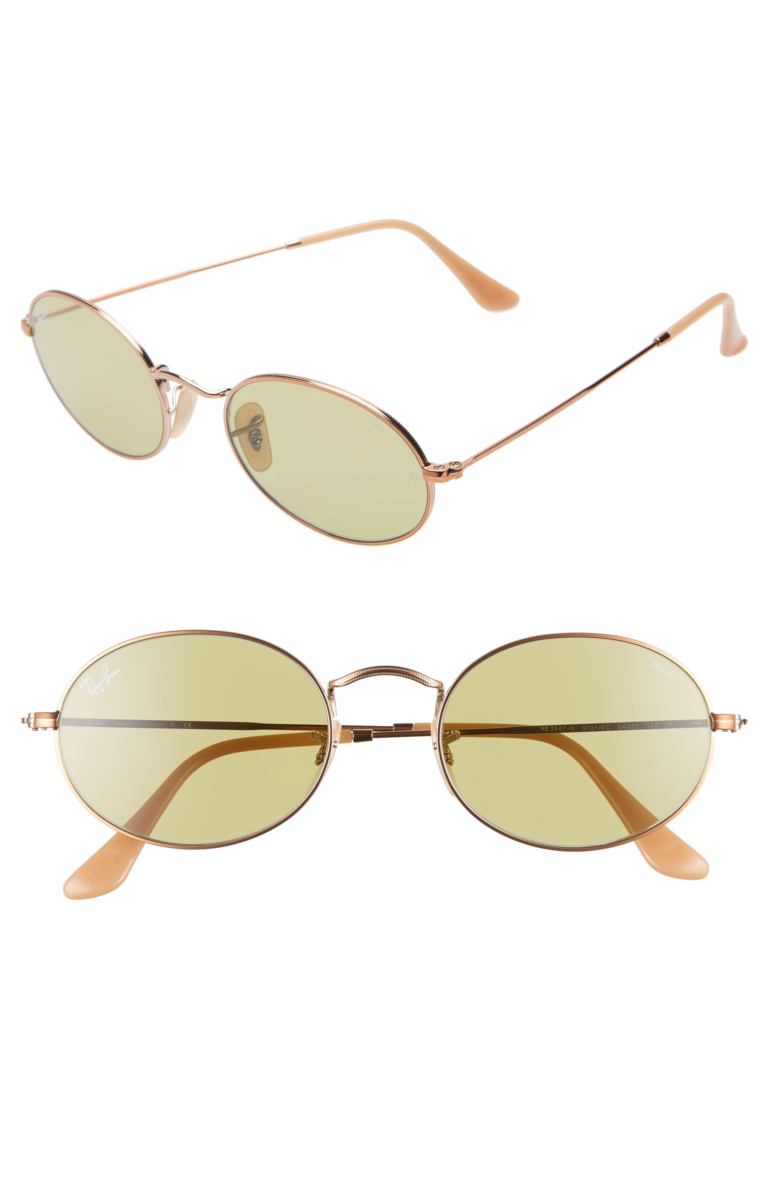 Ray Ban Evolve 54mm Polarized Oval Sunglasses In Metallic Lyst Ray Ban Evolve 54mm Polarized Oval Sunglasses In Metallic Lyst
