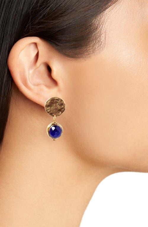 Karine Sultan Crystal Clip On Drop Earrings in Blue Lyst
