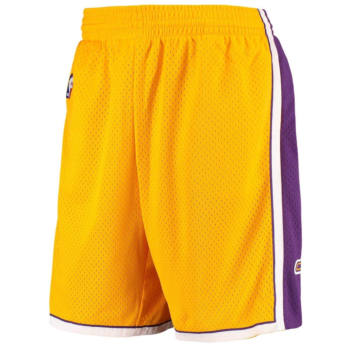 Youth Los Angeles Lakers Mitchell & Ness Gold Logo Hardwood Classics  Swingman Shorts