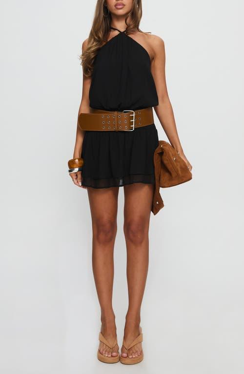 strapless open back dress Motley Mini Dress | Brown Check | Womens