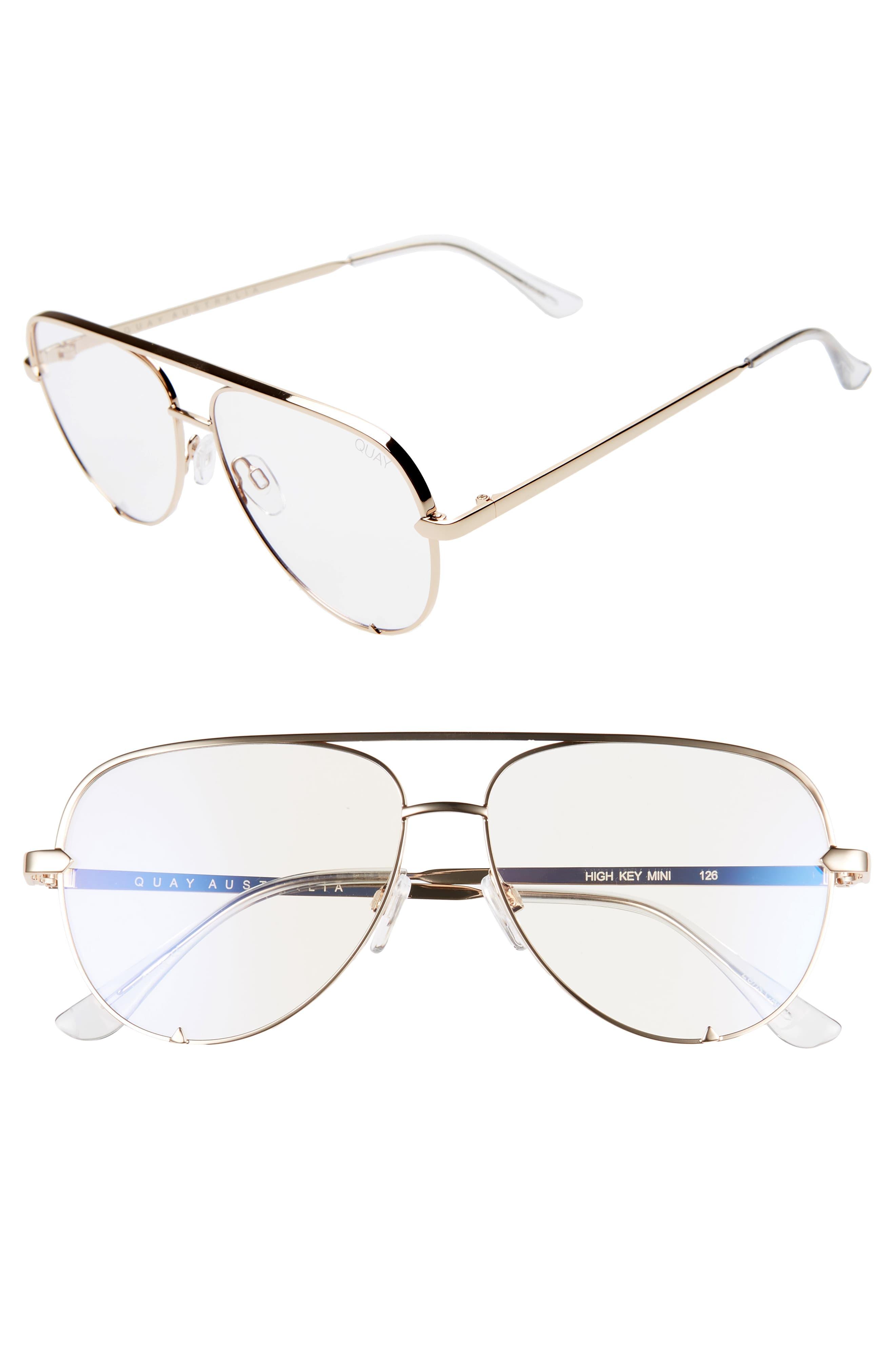 Quay High Key 58mm Blue Light Blocking Glasses in Gold (Metallic) Lyst