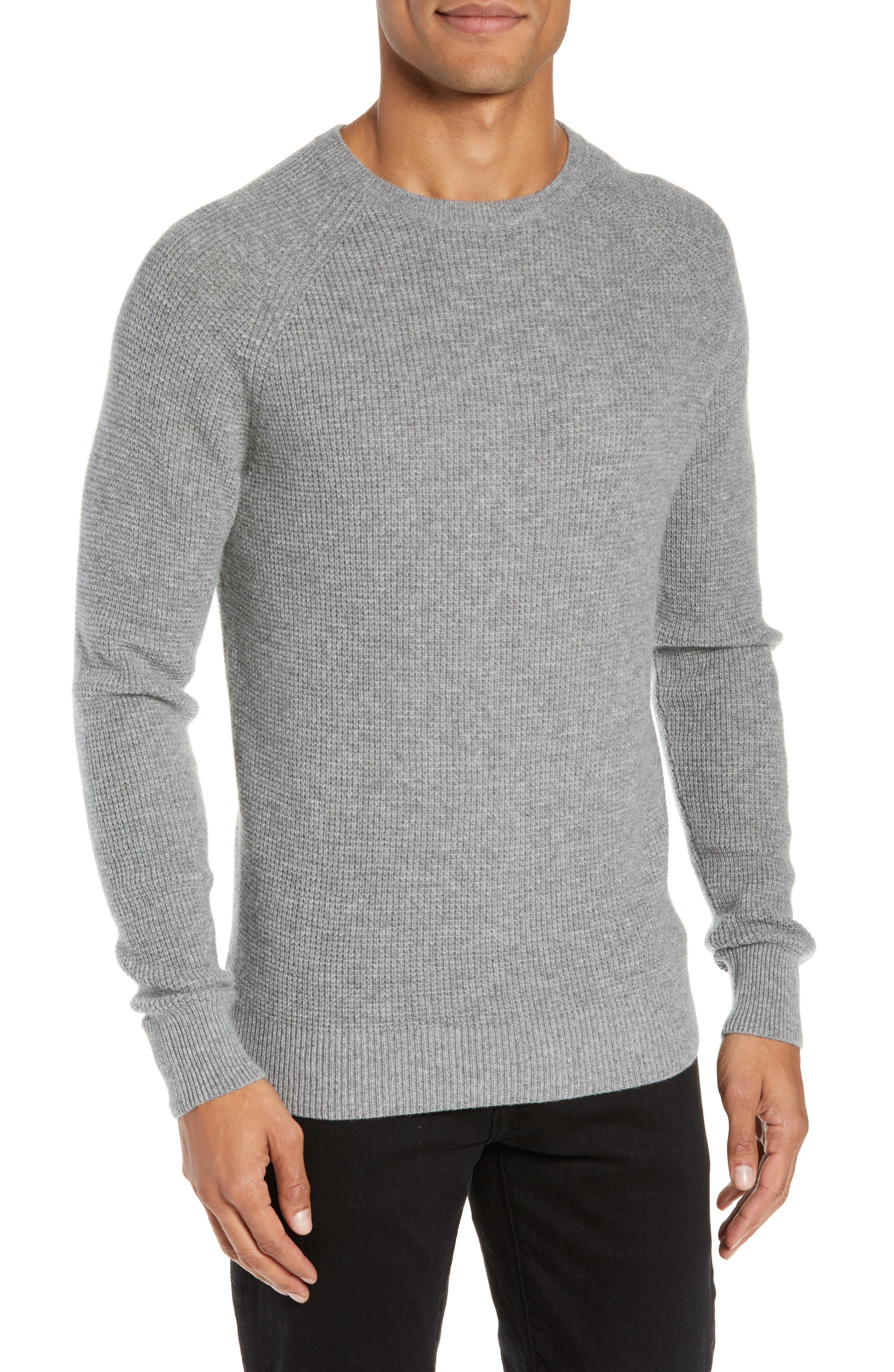 Nordstrom Cashmere Waffle Knit Pullover in Gray for Men Lyst