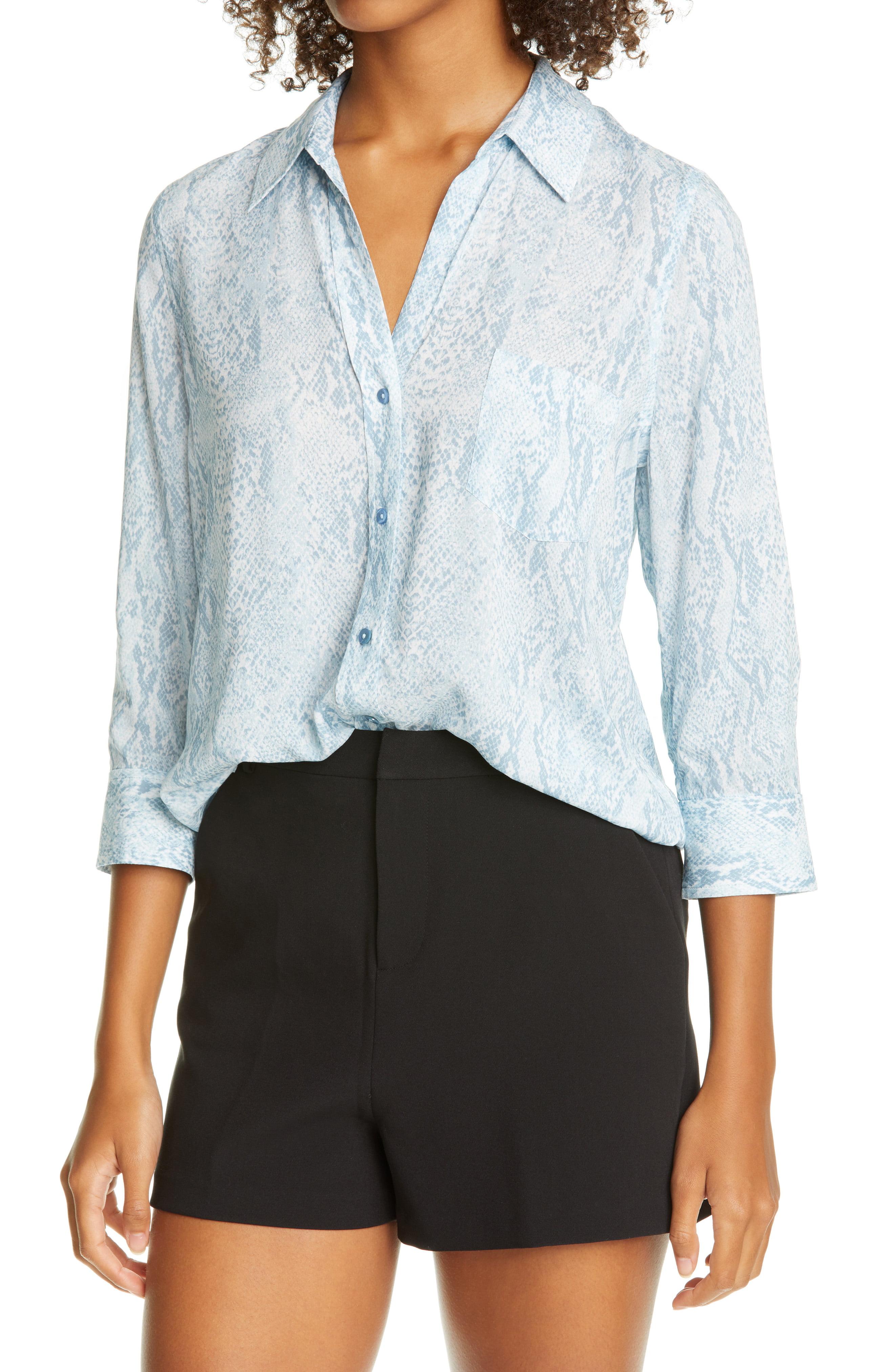 L'Agence Ryan Snake Print Blouse in 