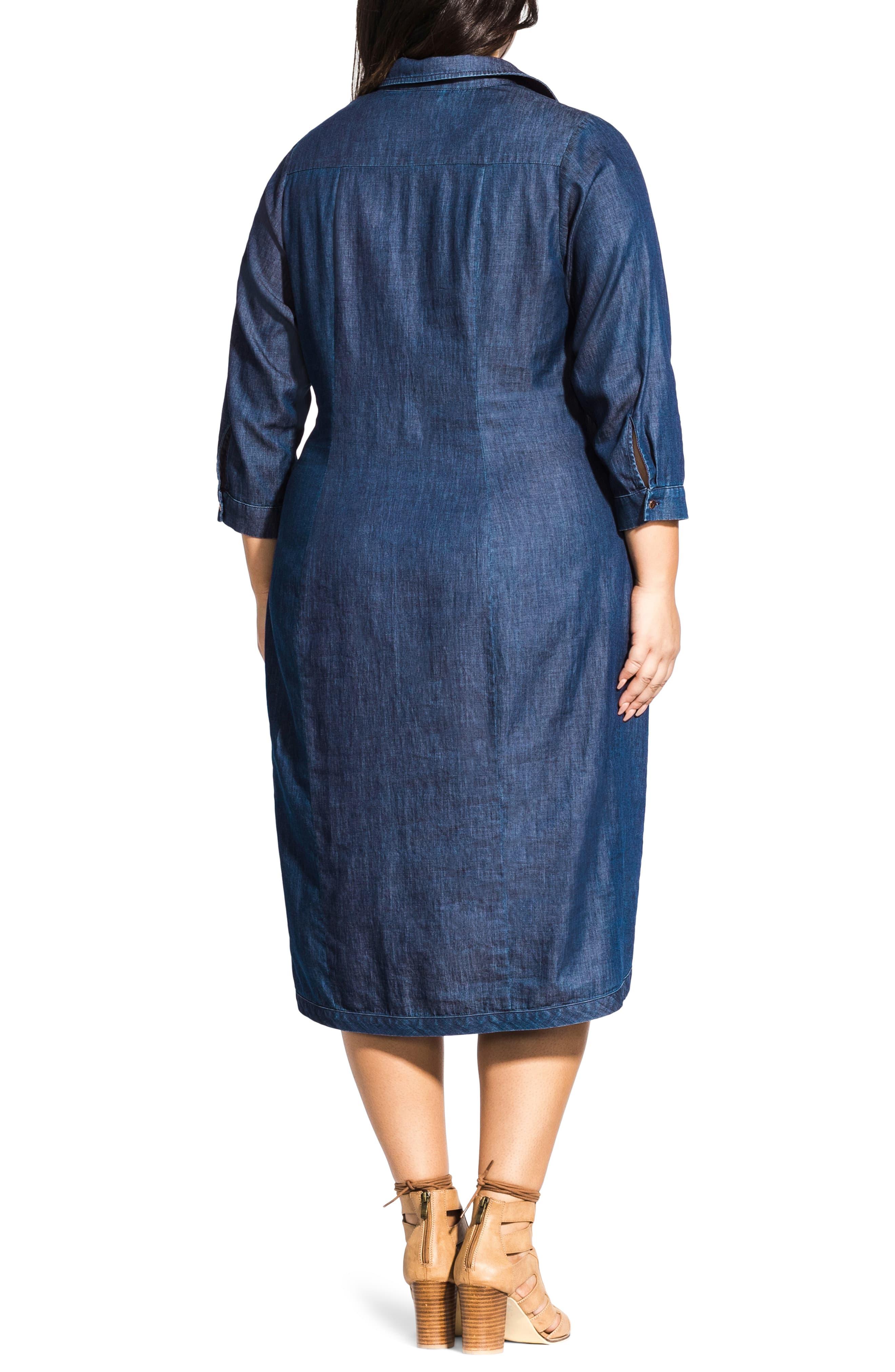 city chic chambray twist dress