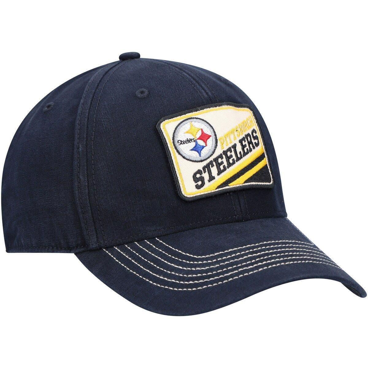 Men's '47 Black Pittsburgh Steelers Sure Shot Franchise Fitted Hat Size: Small