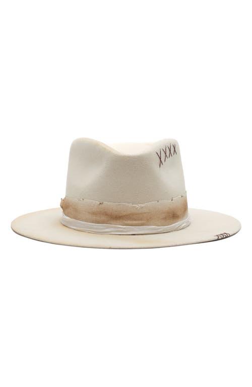 MODERN MONARCHIE Distressed Wool Fedora in White | Lyst display picture 1