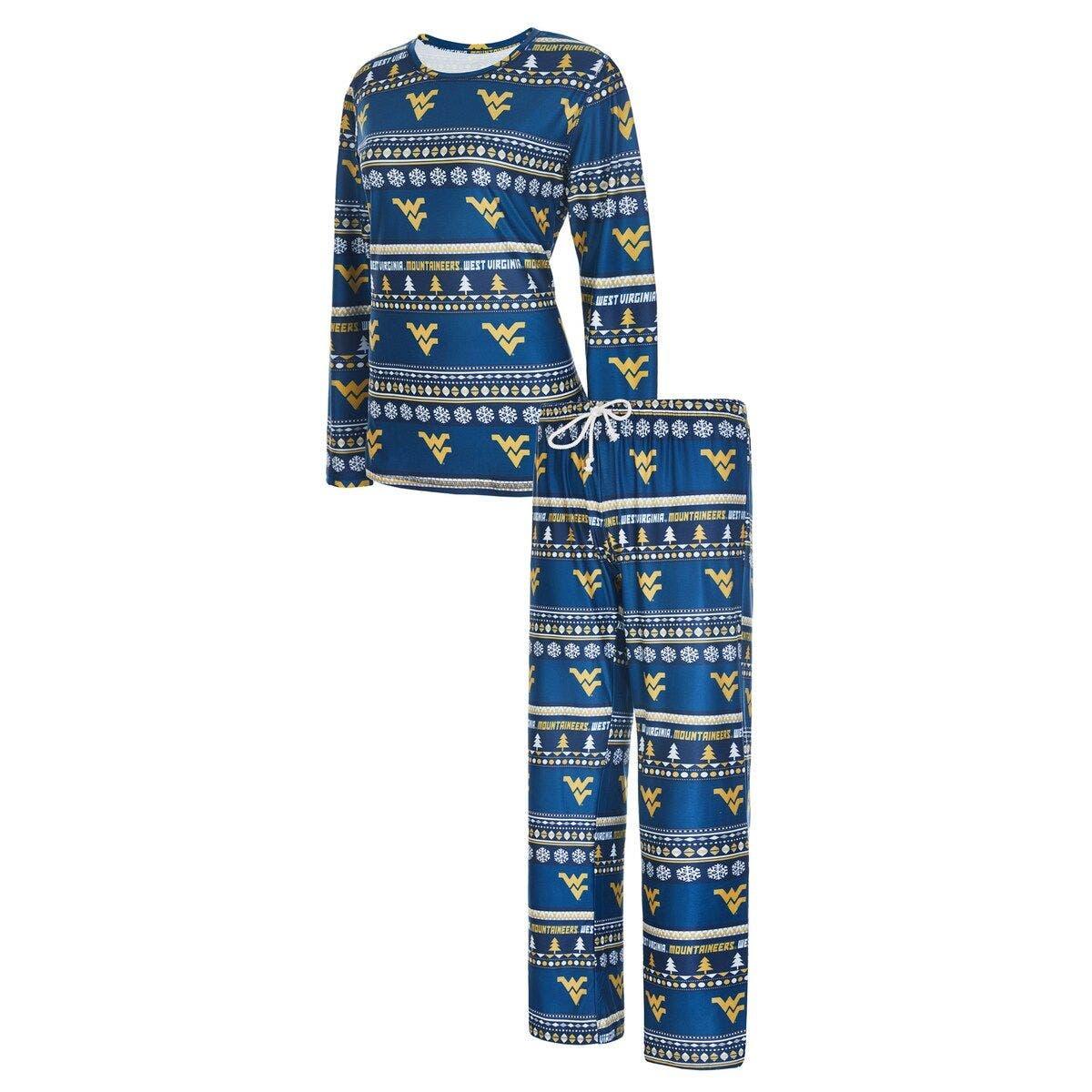 Concepts Sport West Virginia Mountaineers Holiday Long Sleeve Tshirt