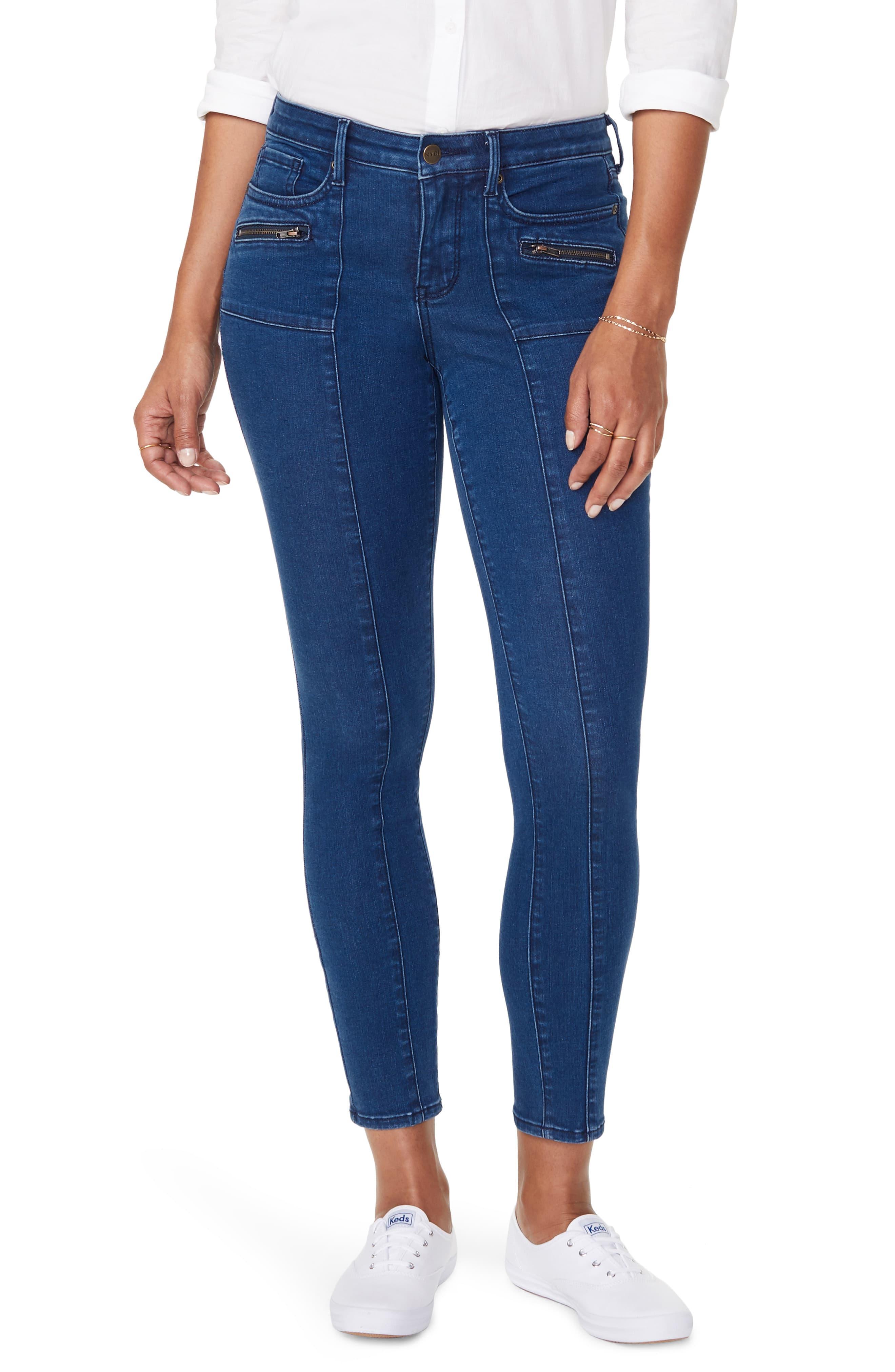 NYDJ Denim Ami Hip Zips Seamed Stretch Skinny Jeans in Blue Lyst