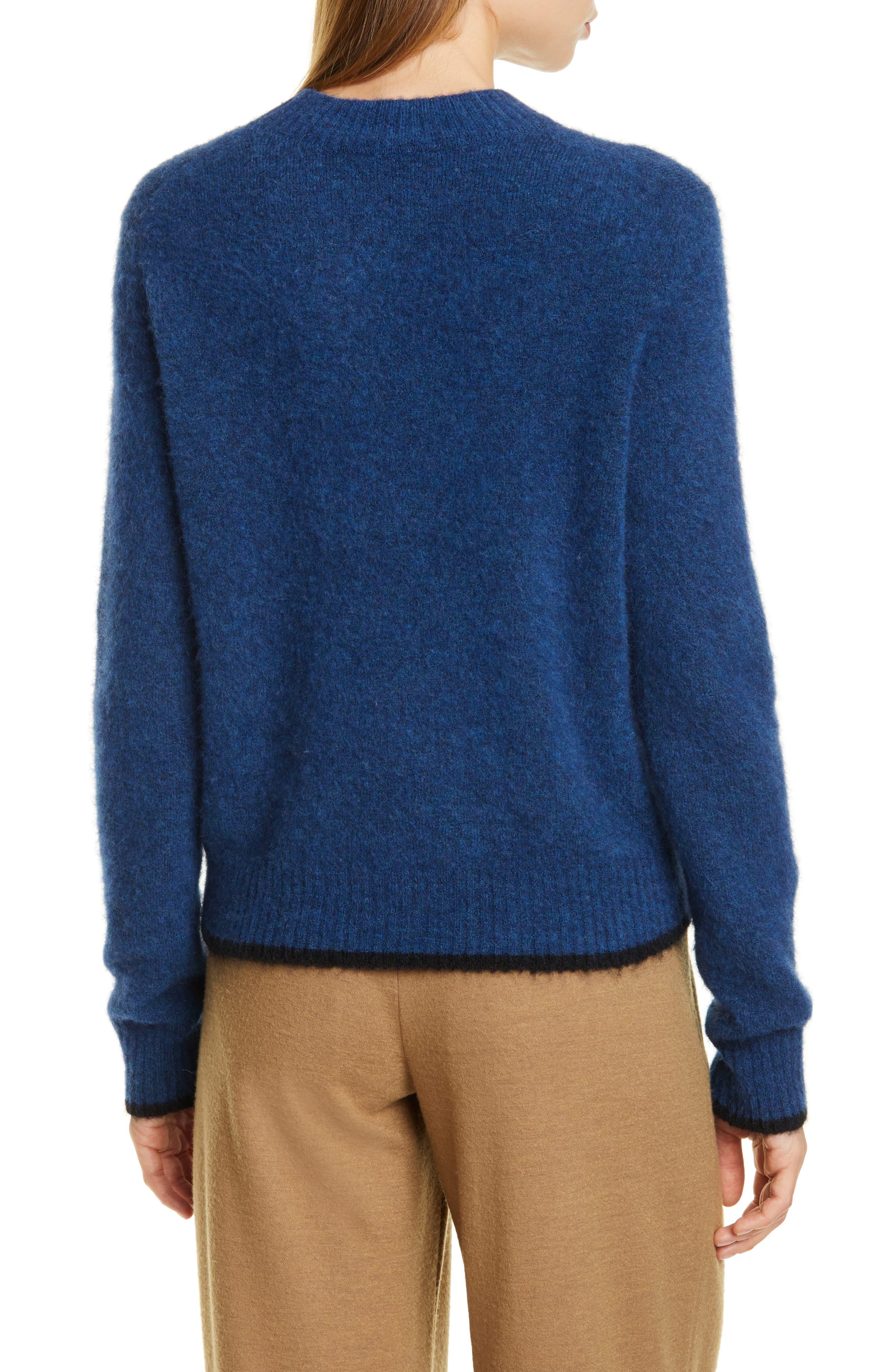 Vince Tipped Alpaca & Merino Wool Blend Crewneck Sweater in Blue Lyst