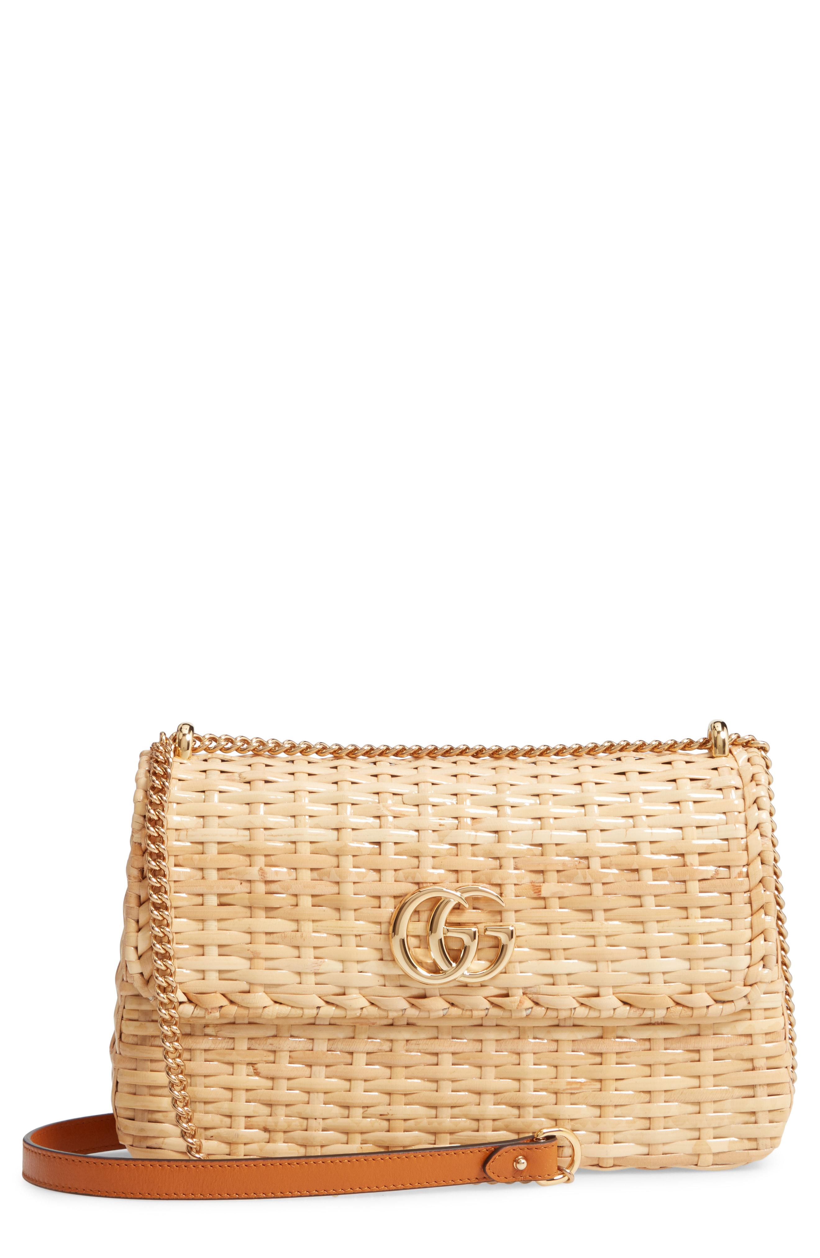 linea cestino glazed wicker mini shoulder bag