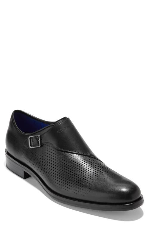 Cole Haan Washington Grand Laser Monk Strap Loafer in Black for Men Lyst