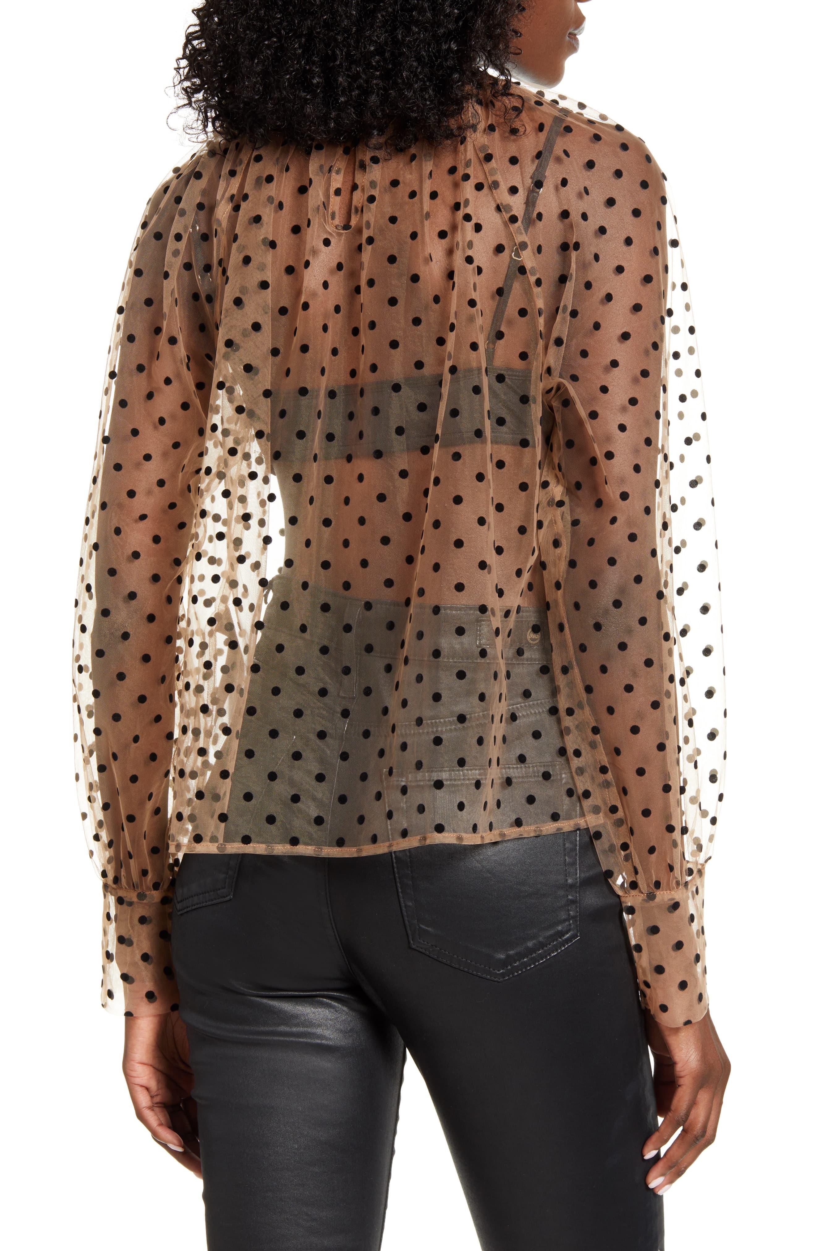 mesh balloon sleeve top