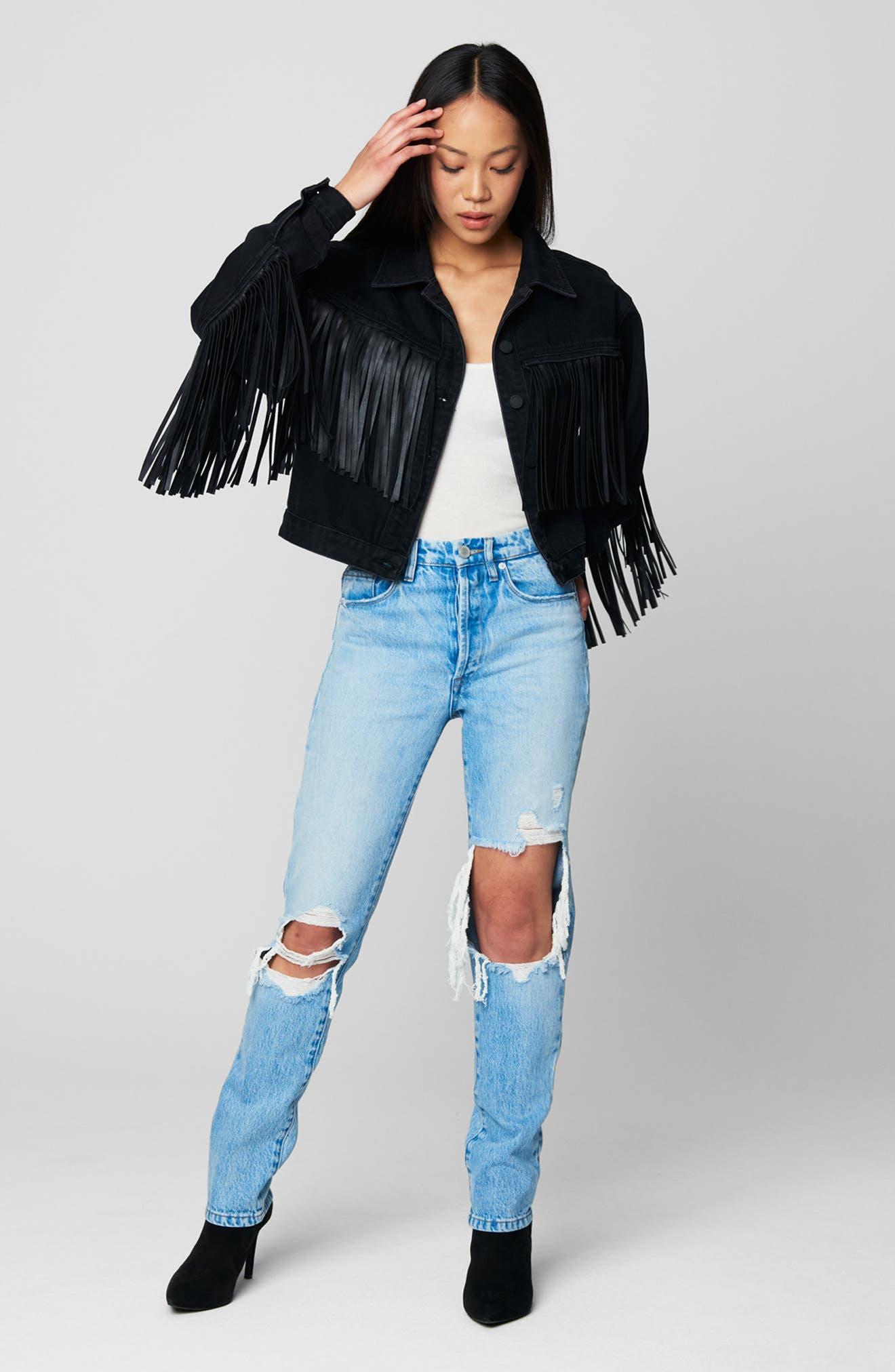 Blank Nyc Fringe Denim Jacket Discount