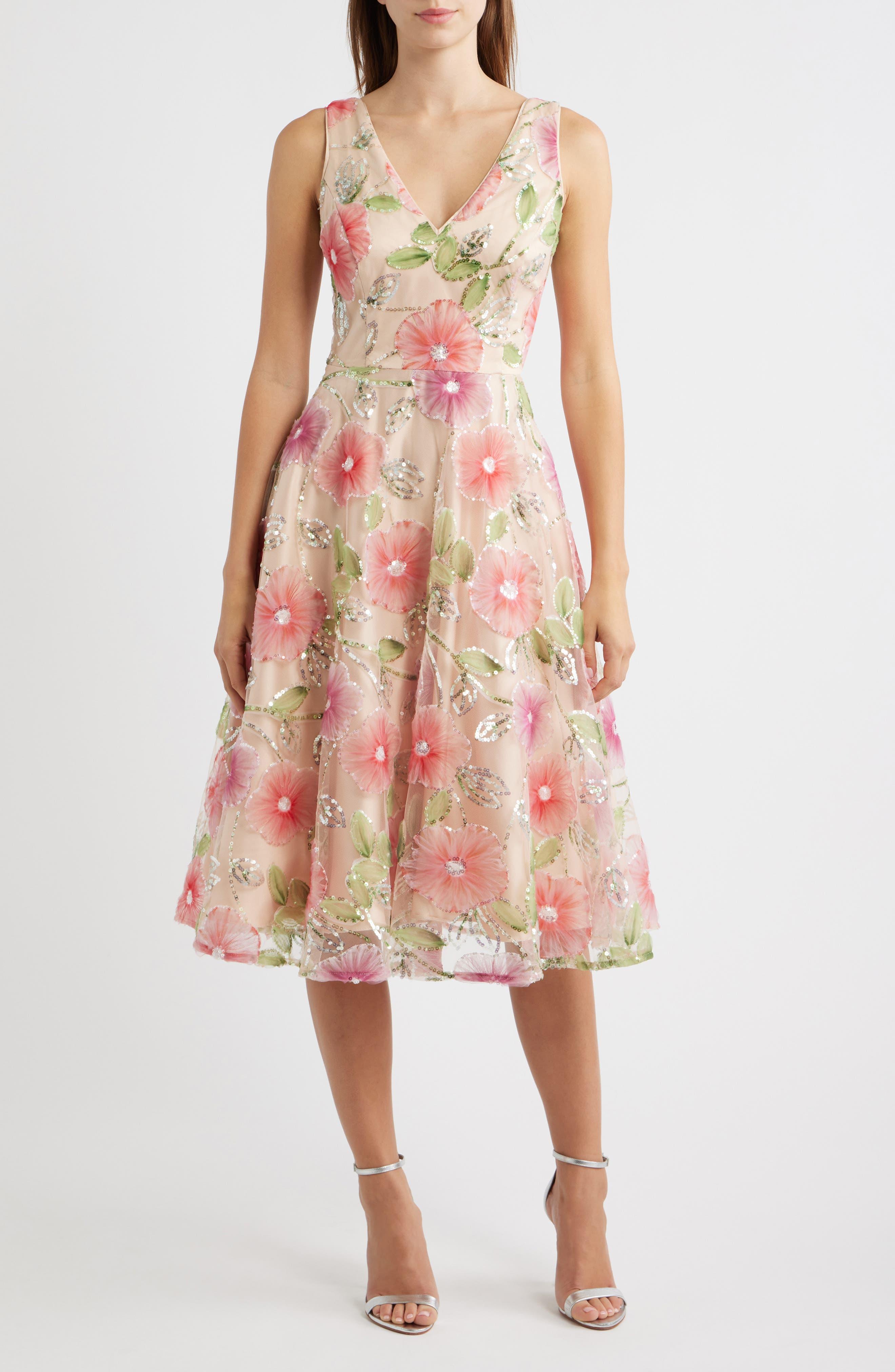 western cowgirl dress Rock & Roll Women's Floral Print Smocked Waist Mini RRWR Size:20.5 35/36 line silhouette with a Hot Homecoming Dresses XUNRYAN Mature Ladies Formal