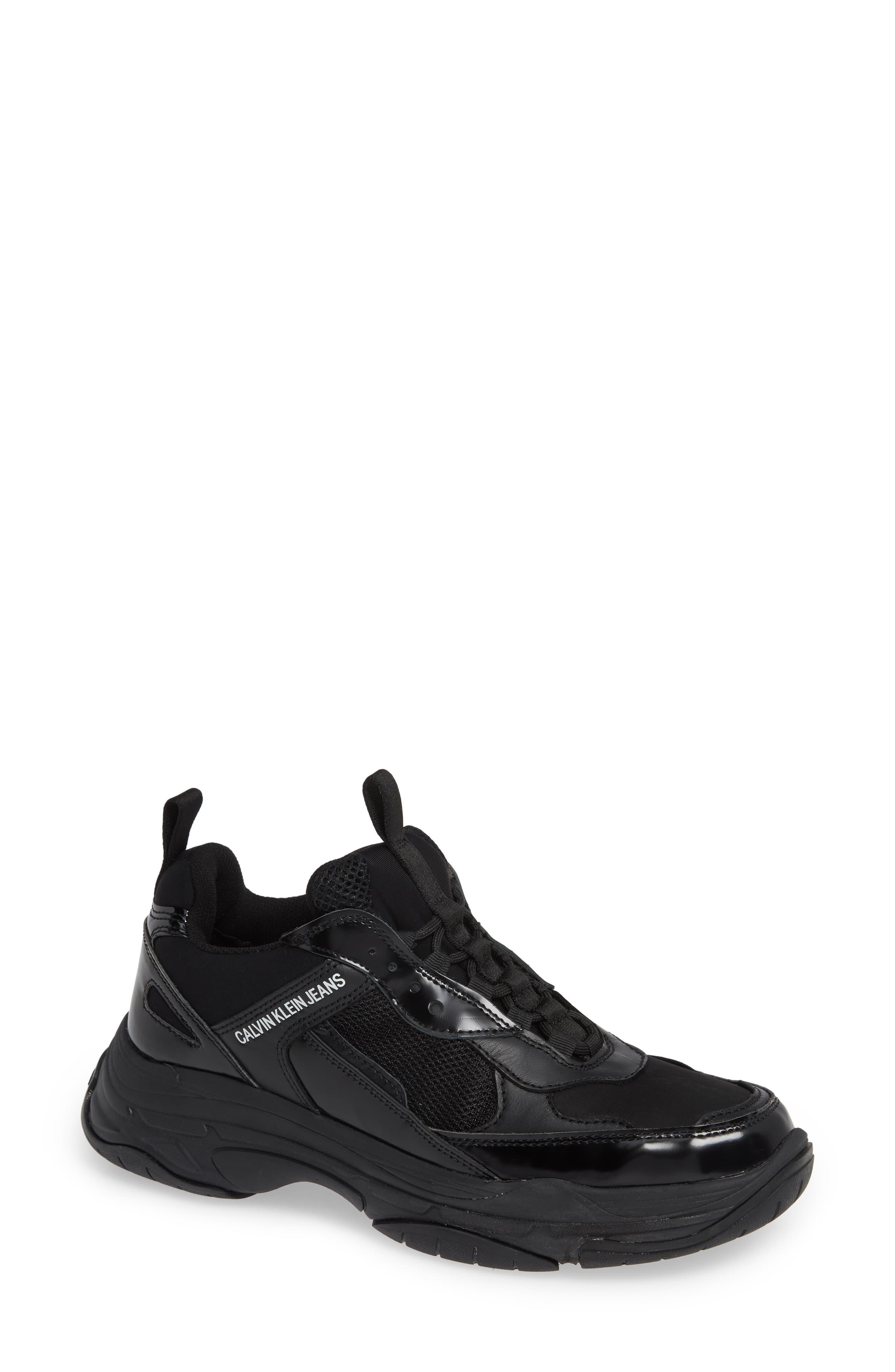 calvin klein maya black trainers