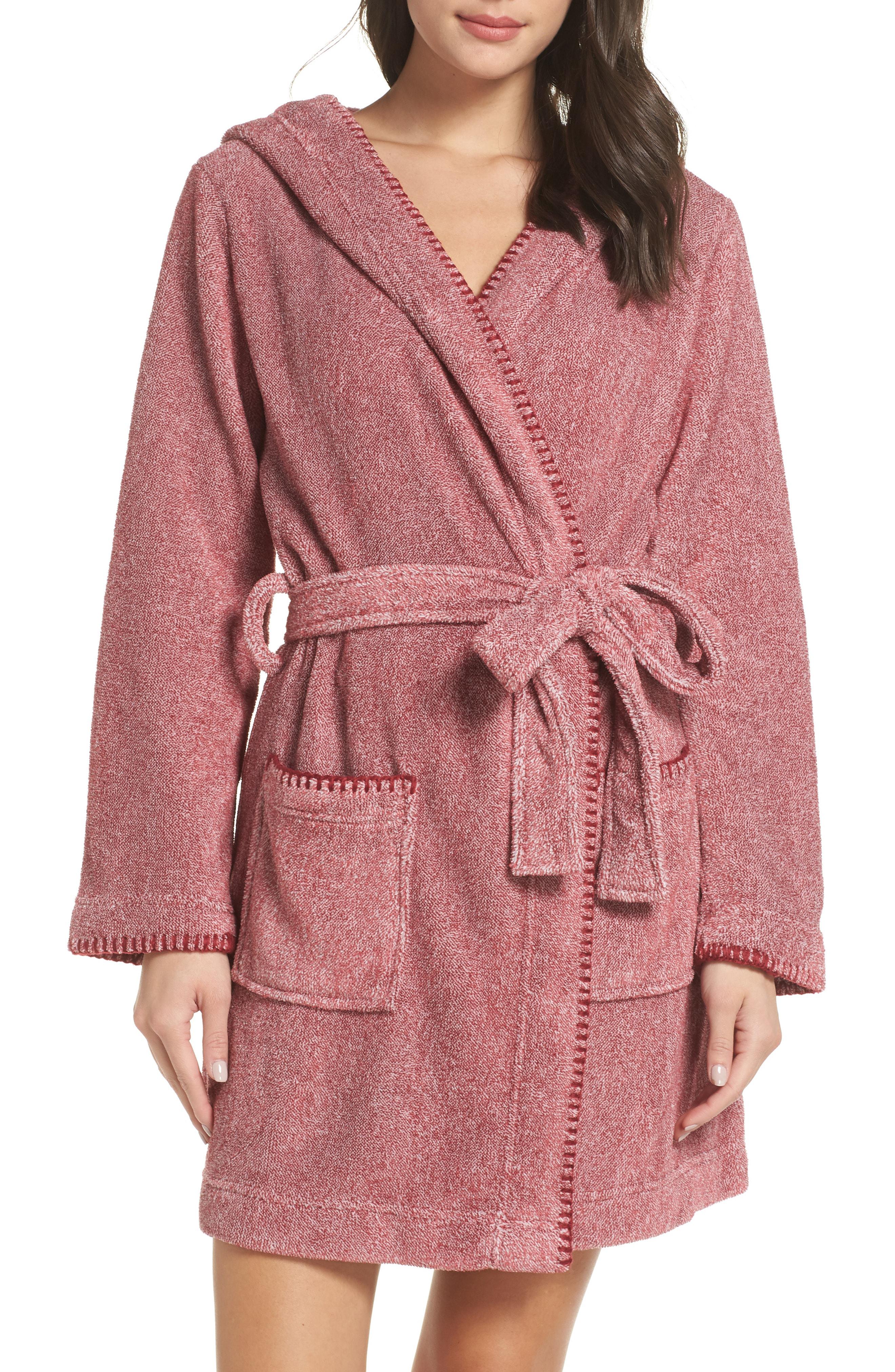 Womens Make Model Starry Night Plush Short Robe, Size XX-Small - Burgundy Womens Make Model Starry Night Plush Short Robe, Size XX-Small - Burgundy