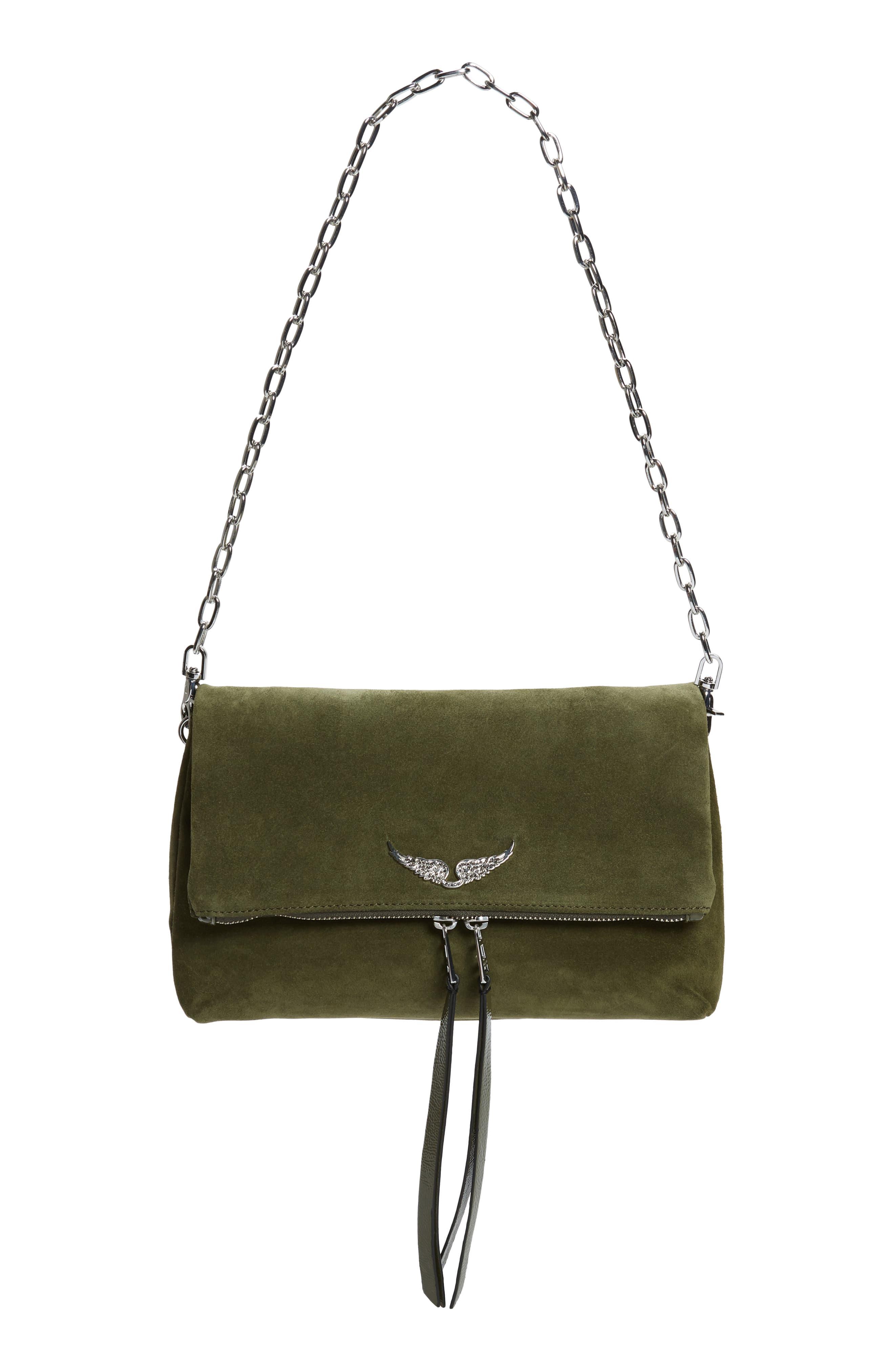 Zadig & Voltaire Rocky Suede Shoulder Bag in Khaki (Green) Lyst