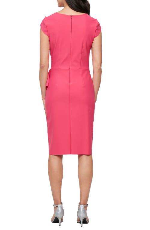 alex evenings pink dress Alex Evenings Printed Stretch Sequin Ruched-Waist Column Gown BLUSH MULTI / 16